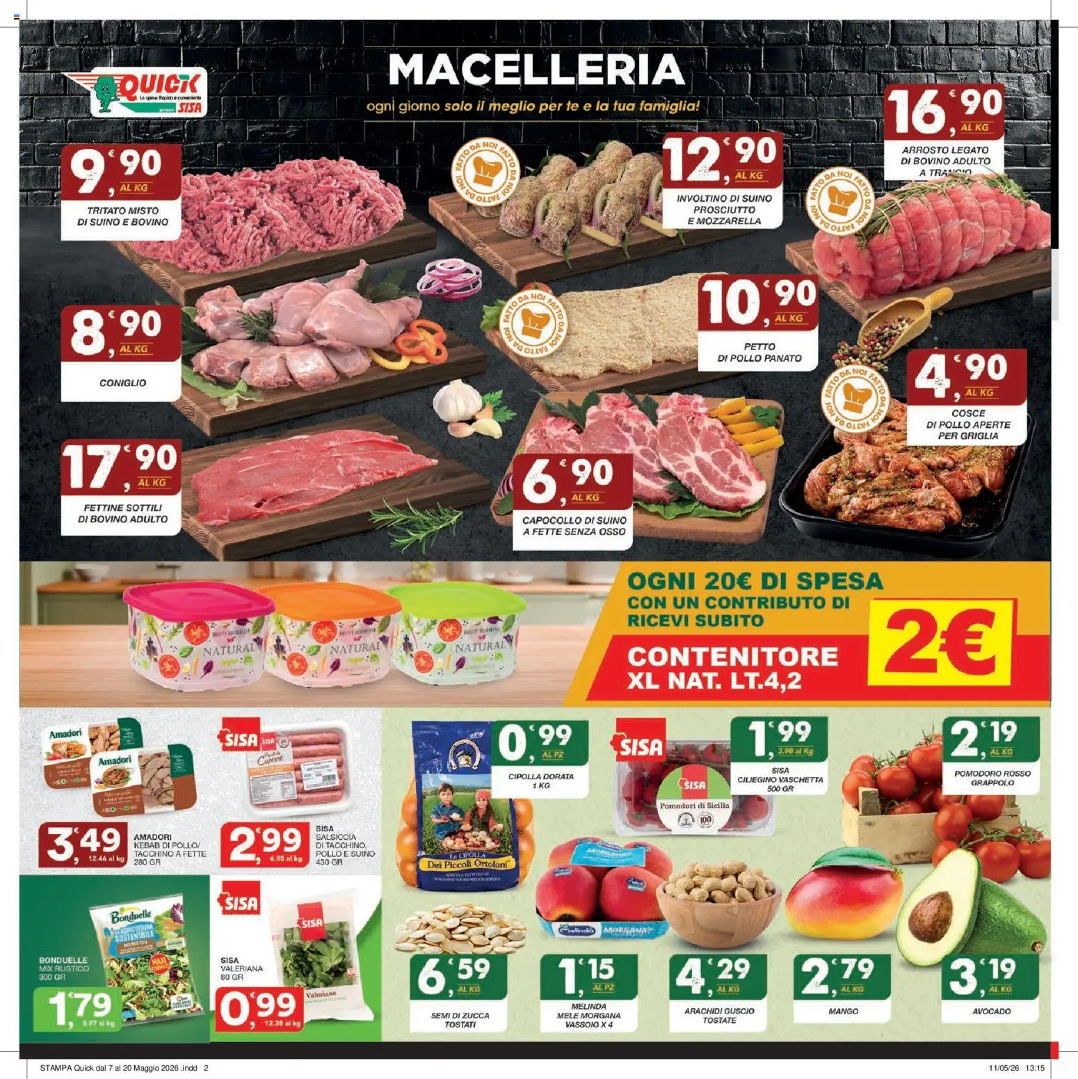 Volantino SISA del 21.05.2026 | Pagina: 2 | Prodotti: Arrosto, Valeriana, Tacchino, Pomodori