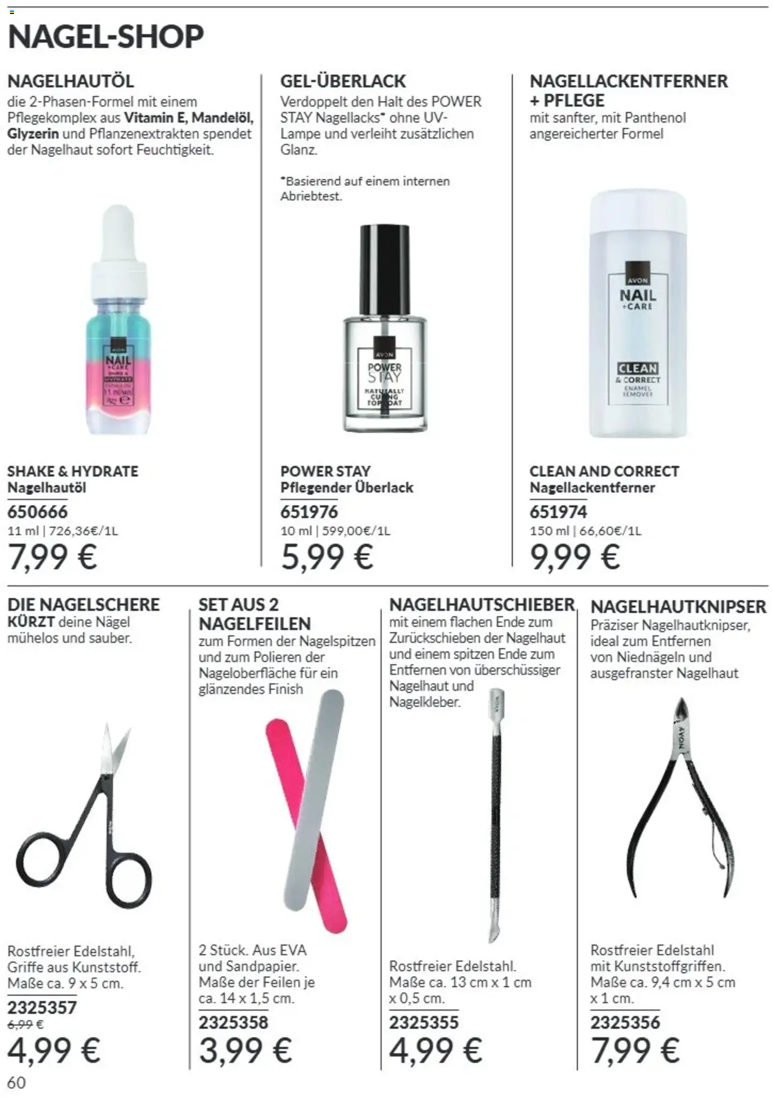 AVON Katalog August 2026 – gültig ab 08.08.2026 | Seite: 60 | Produkte: Top, Finish, Nagellackentferner, Nagelschere