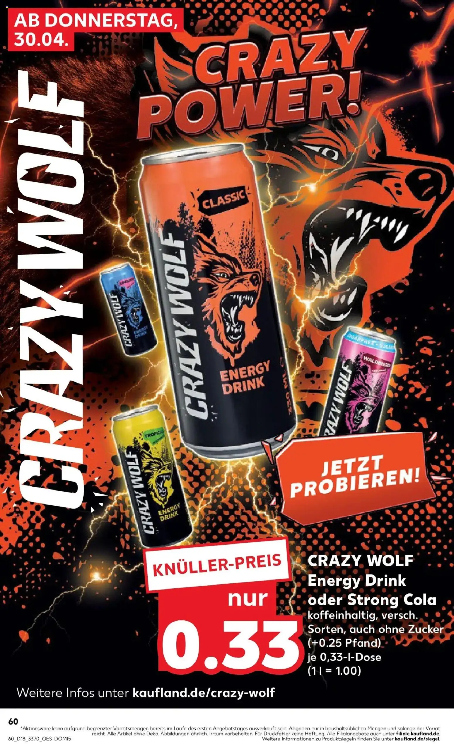 Prospekt Kaufland ab 30.04.2026 » Angebote Online zum Blättern | Seite: 60 | Produkte: Cola, Energy, Zucker