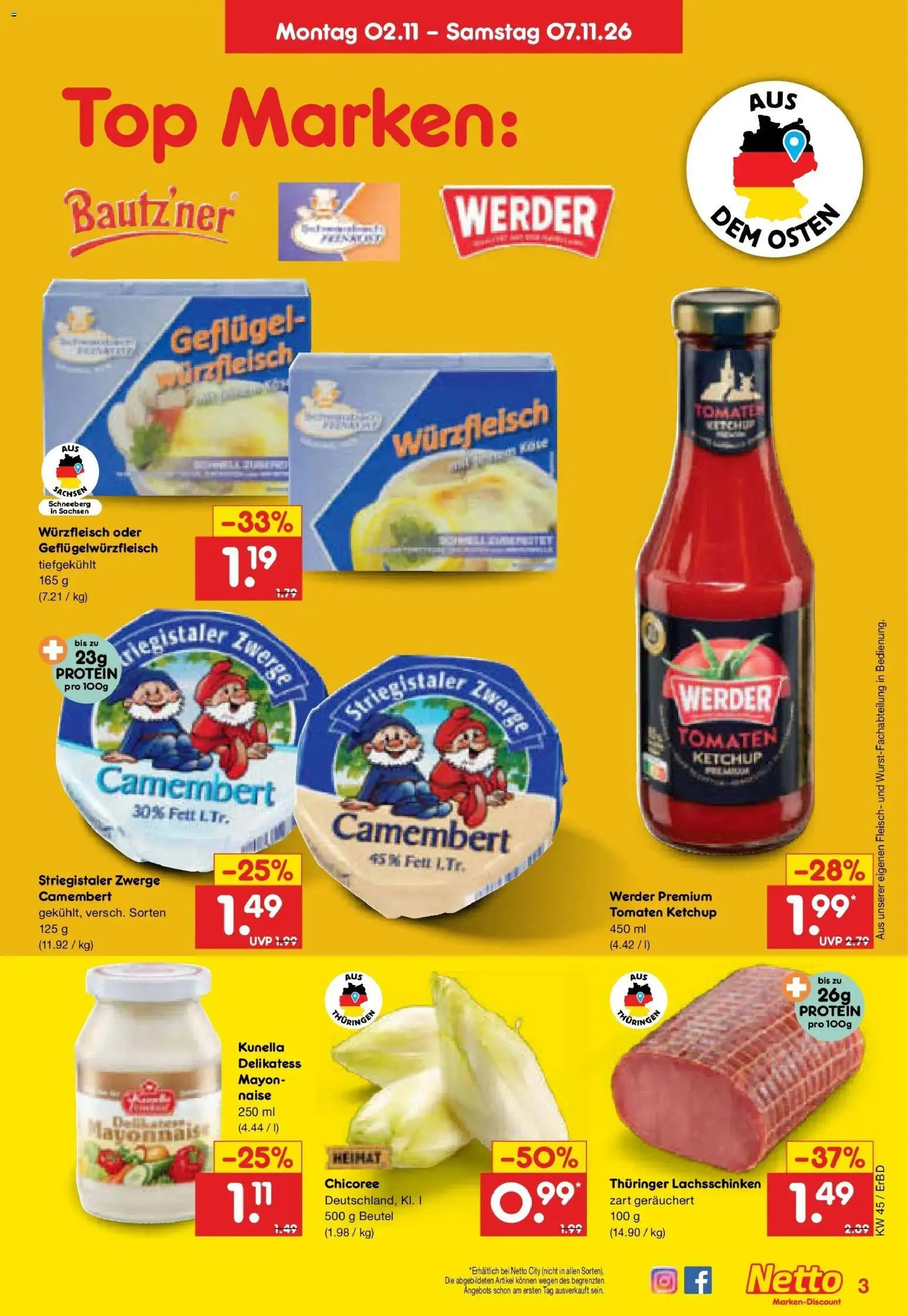 Netto Marken-Discount Prospekt Weimar (ab 02.11.2026) » Angebote | Seite: 4 | Produkte: Top, Tomaten, Camembert, Ketchup