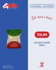 Gala MARKET katalog Šok cene - pregled Gala MARKET kataloga - važi od 14.07.2026