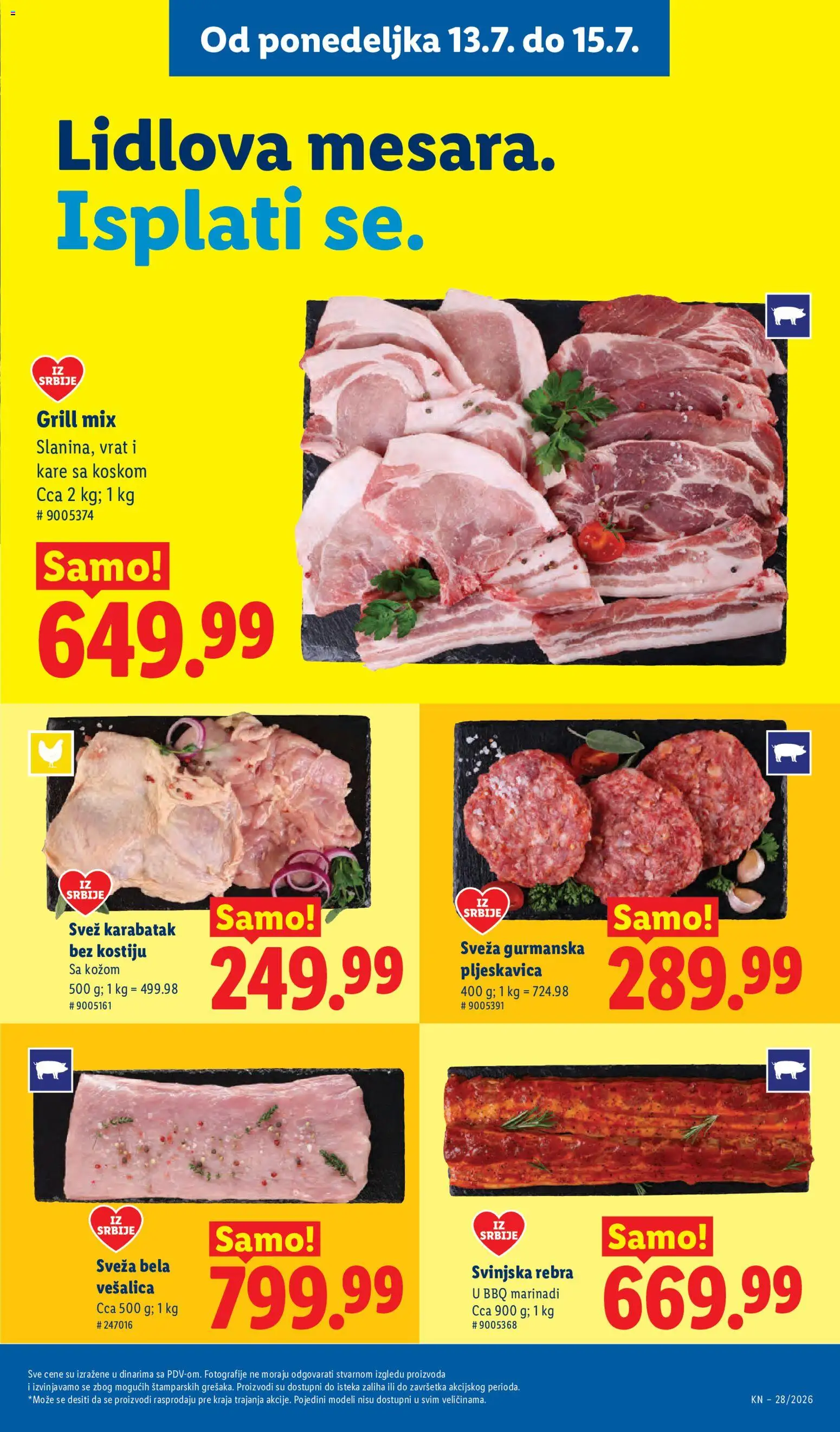 Lidl katalog - važi od 09.07.2026 | Strana: 83 | Proizvode: Burger, Vešalica, Svinjska rebra