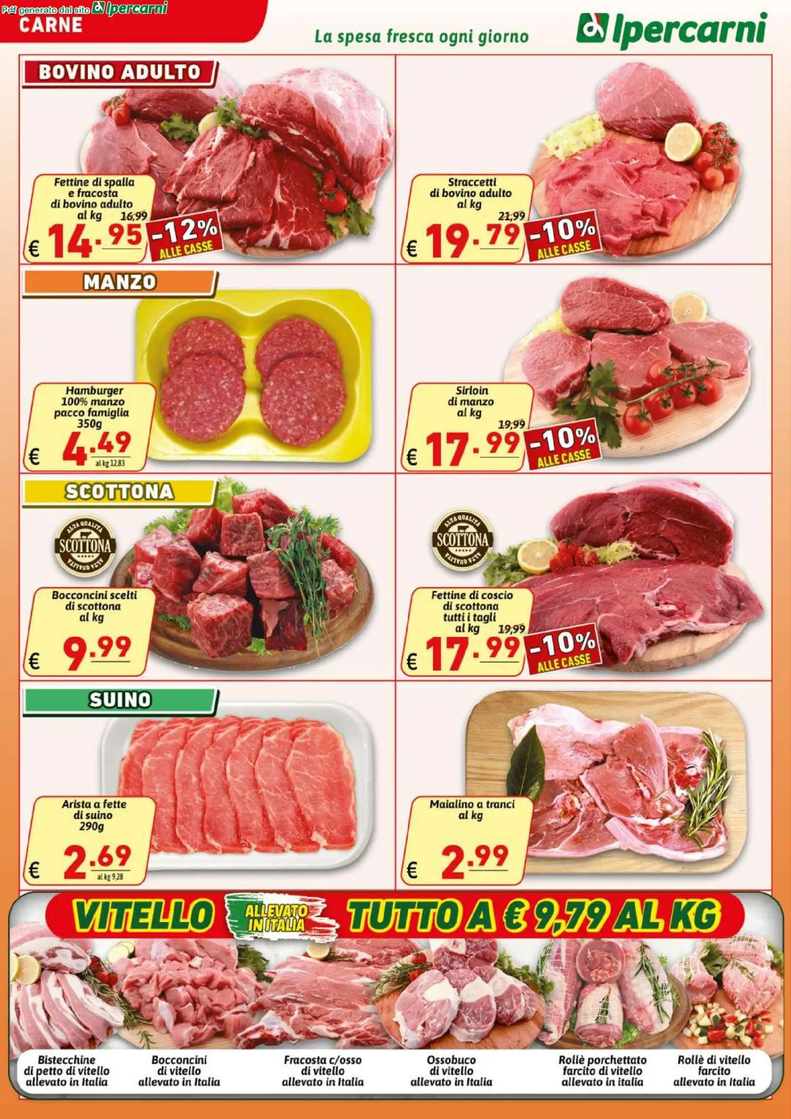 Volantino Ipercarni del 12/08/2026 | Pagina: 2 | Prodotti: Suino, Vitello, Carne, Hamburger