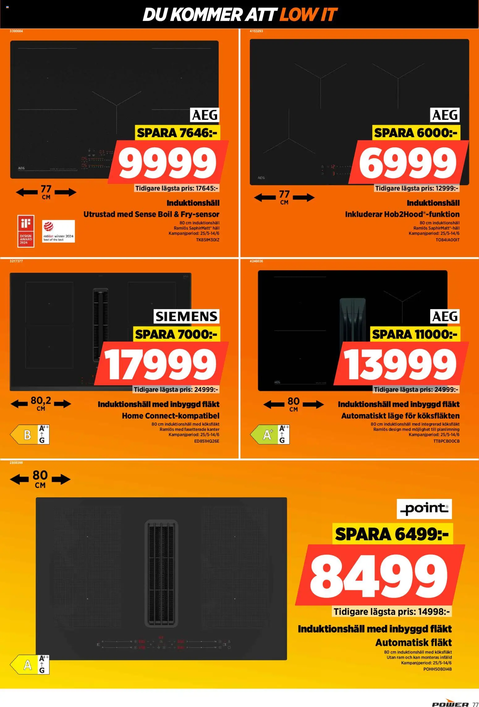 Power reklamblad aktuell från 01.06.2026 | Sida: 77 | Produkter: Köksfläkt, Fläkt, Häll
