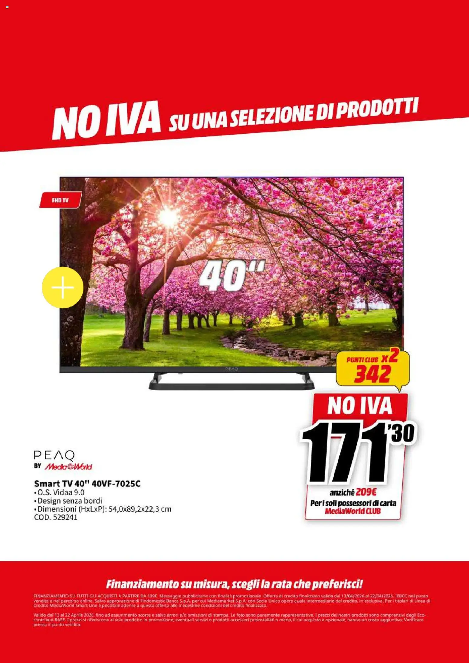 Volantino Media World del 13.04.2026 | Pagina: 63 | Prodotti: smart TV, TV