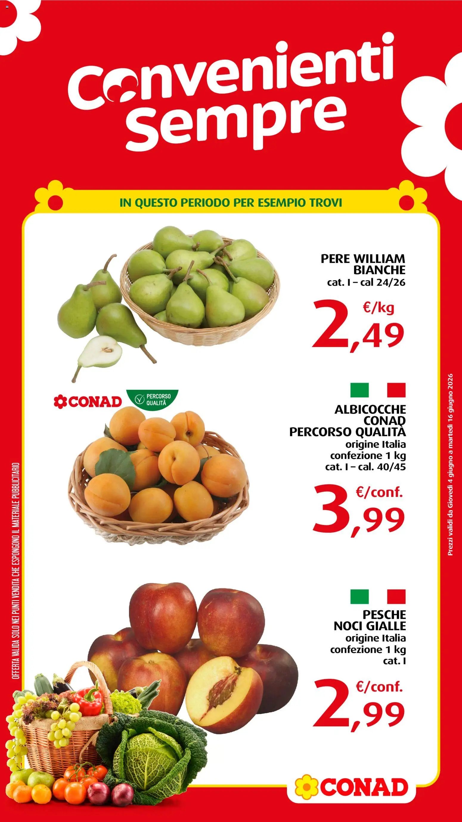 Volantino Conad del 04.06.2026 | Pagina: 2 | Prodotti: Noci, Albicocche