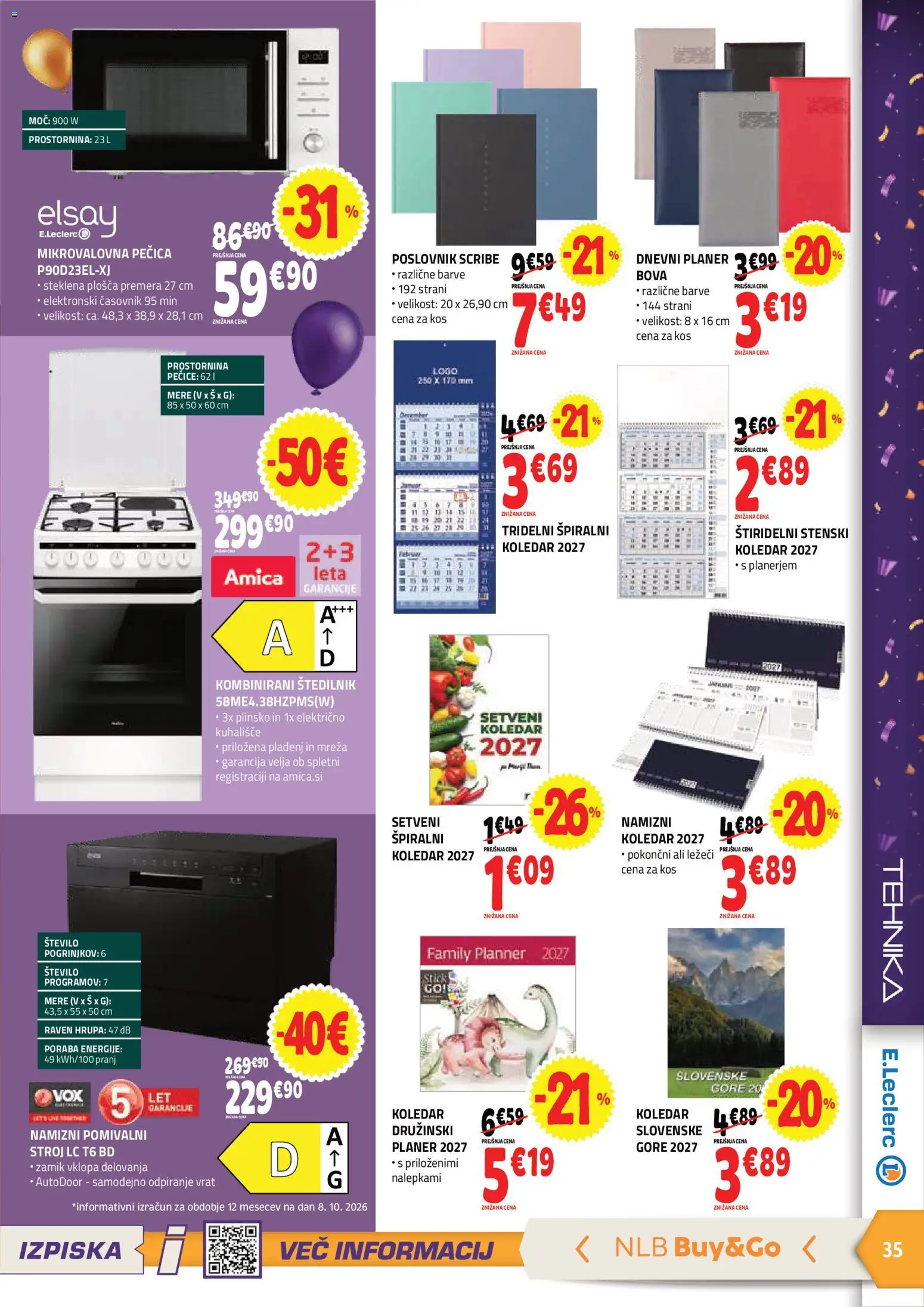 Novi E.leclerc katalog ponudbe – veljaven od 21.10.2026 | Stran: 7 | Izdelki: Pecica, Mikrovalovna pecica, Kos, Kuhališče