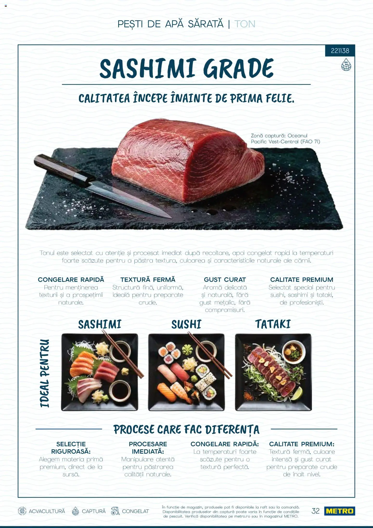 Noul catalog Metro – valabil de la 01.10.2026 | Pagină: 32 | Produse: Premium, Raft, Sushi, Apă