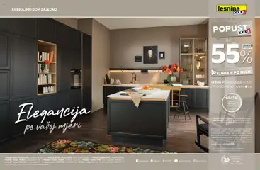 Lesnina Katalog 55% na kuhinje po mjeri - Pregled kataloga iz trgovine Lesnina, vrijedi od 08.10.2026