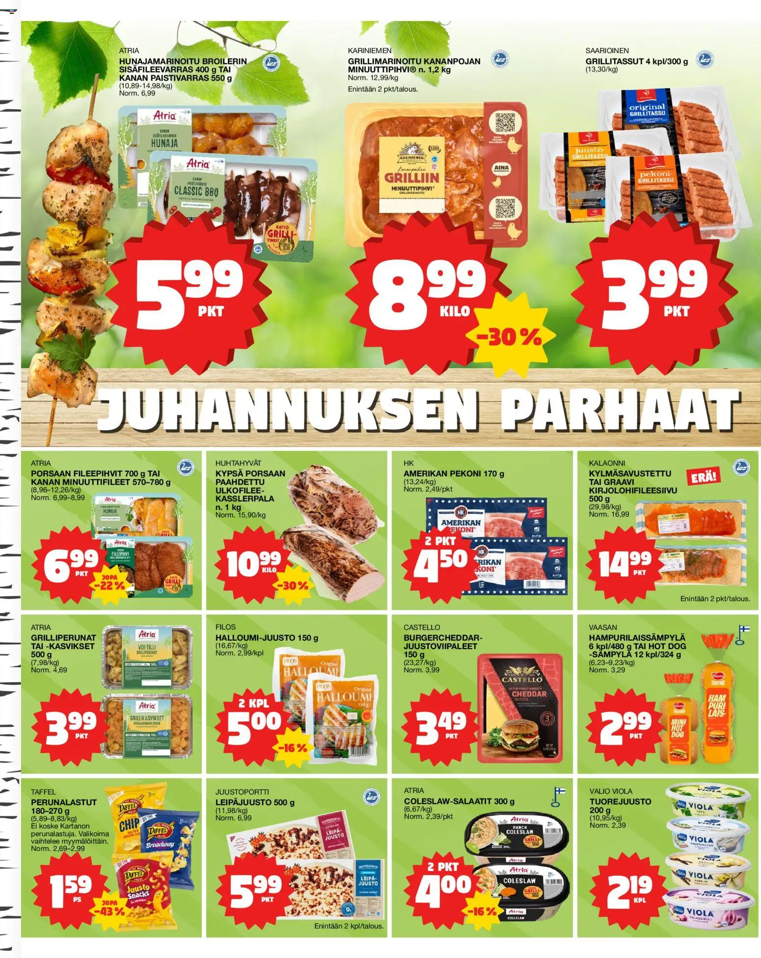 Tokmanni Ruokatarjoukset – voimassa 17.06.2026 alkaen | Sivu: 2 | Tuotteet: Grilli, Cheddar, Juusto, Hunaja