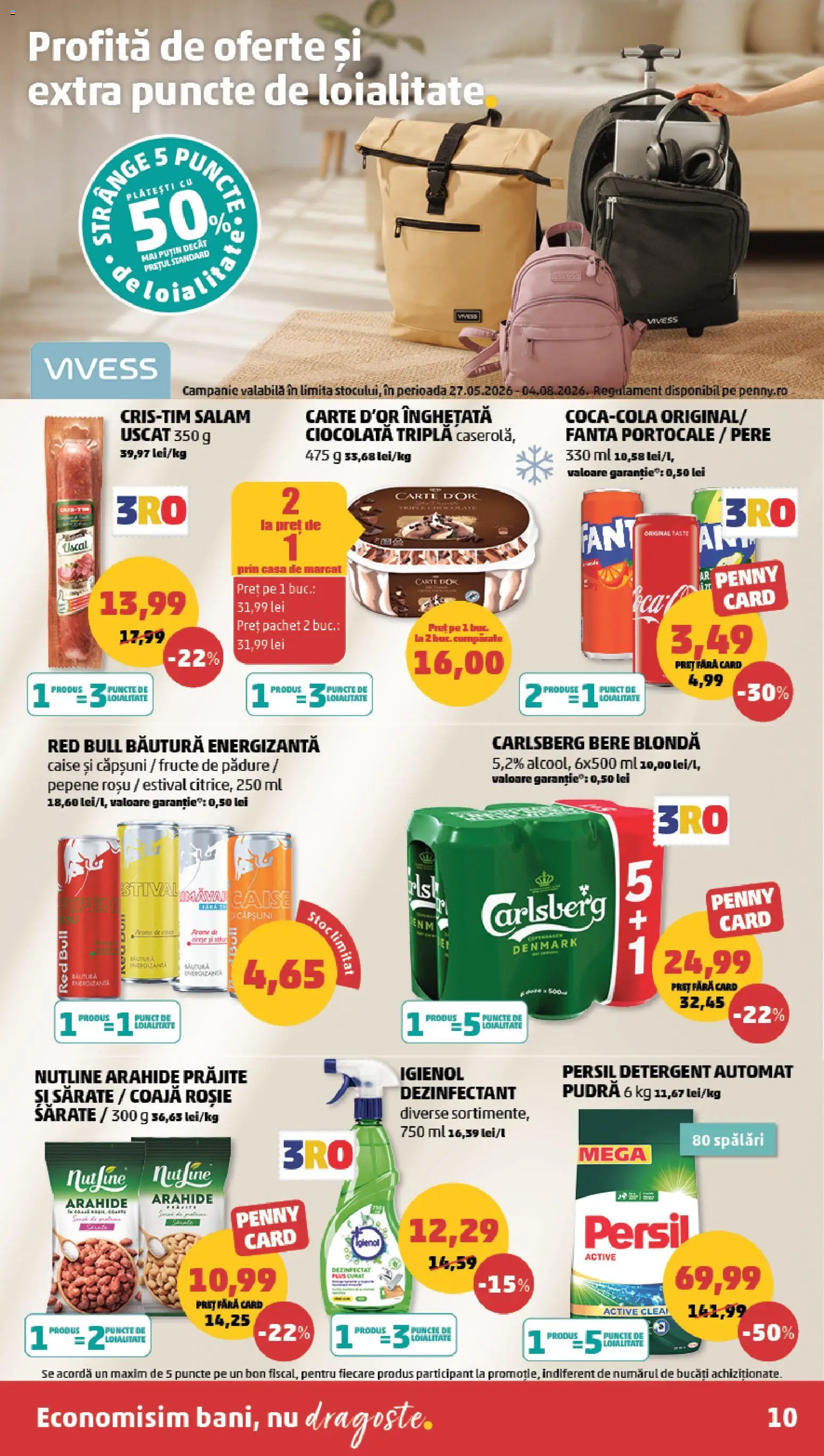 Noul catalog PENNY – valabil de la 17.06.2026 | Pagină: 10 | Produse: Băutură energizantă, Portocale, Detergent, Fructe