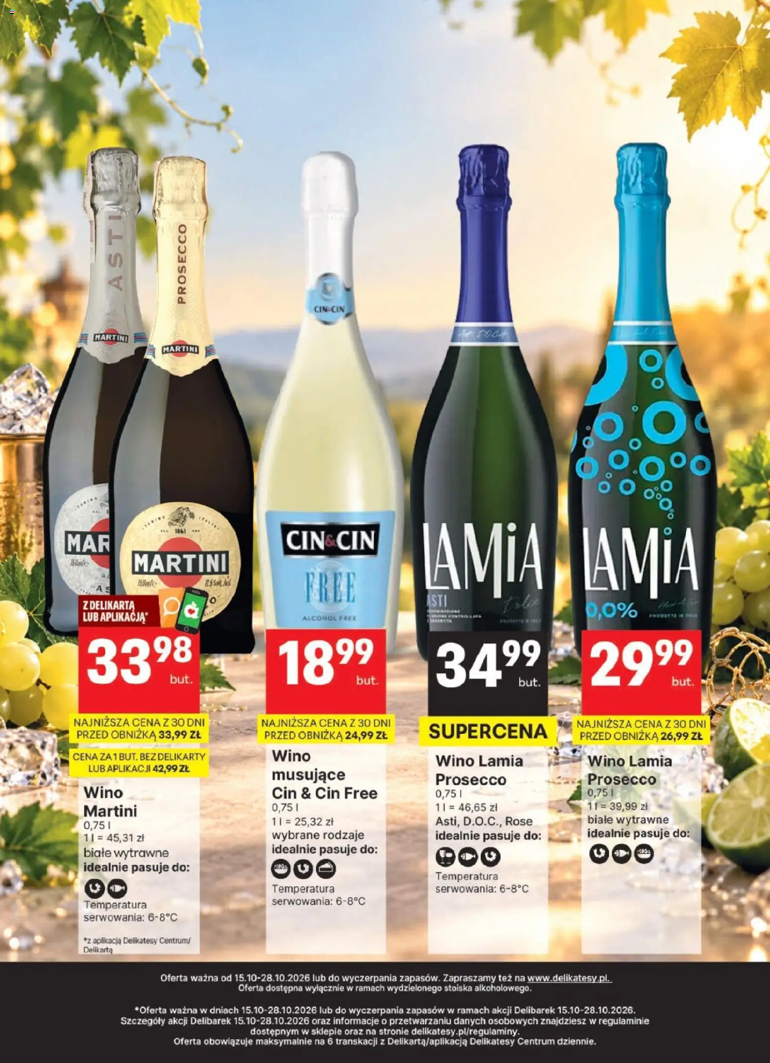 Delikatesy Centrum gazetka - DeliBarek od 15.10.2026 | Strona: 6 | Produkty: Martini, Prosecco wino, Prosecco, Cin cin