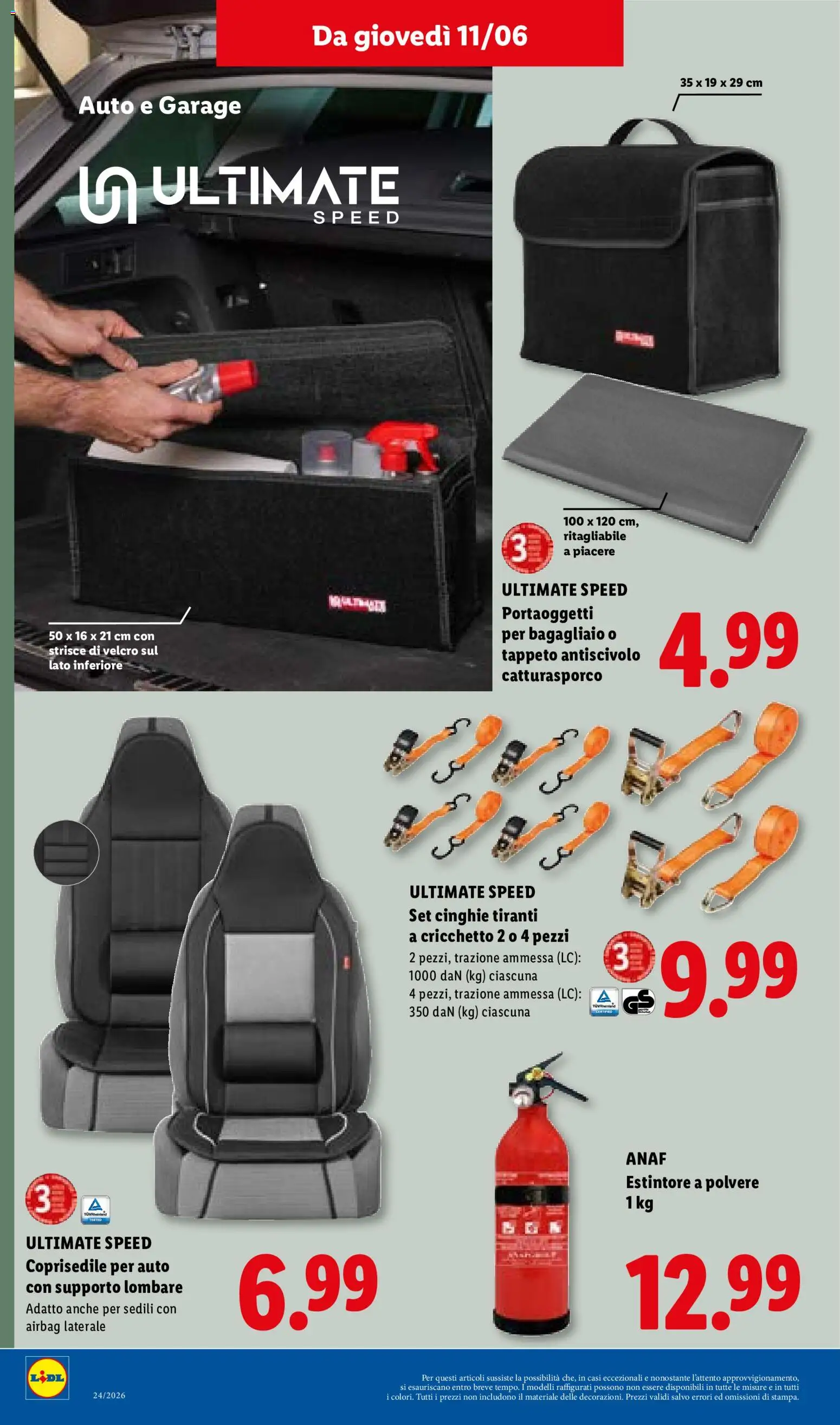 Volantino Lidl del 11.06.2026 | Pagina: 26 | Prodotti: Tappeto, Estintore