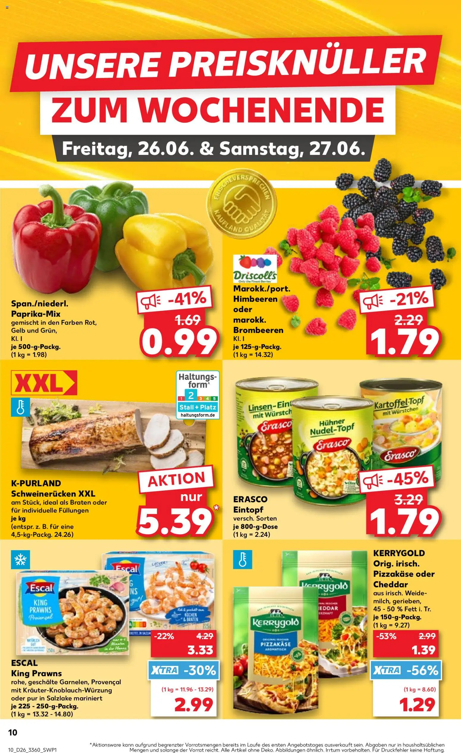 Kaufland Prospekt Jena – gültig ab 25.06.2026 | Seite: 10 | Produkte: Himbeeren, Schweinerucken, Erasco
