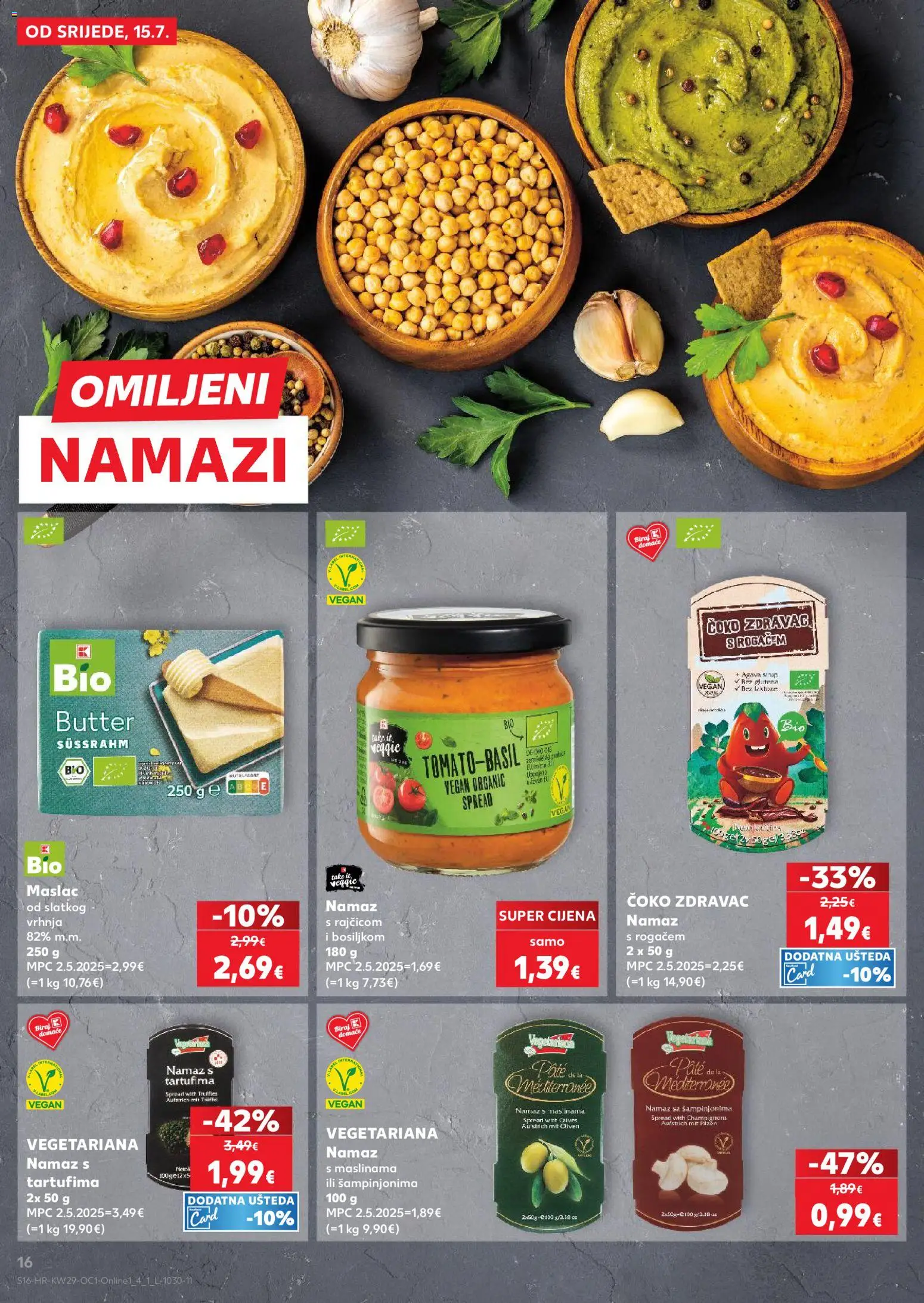 Kaufland HR akciós ujság - amely érvényes a következő dátumtól: 2026.07.15. | Oldal: 16 | Termékek: Vegán