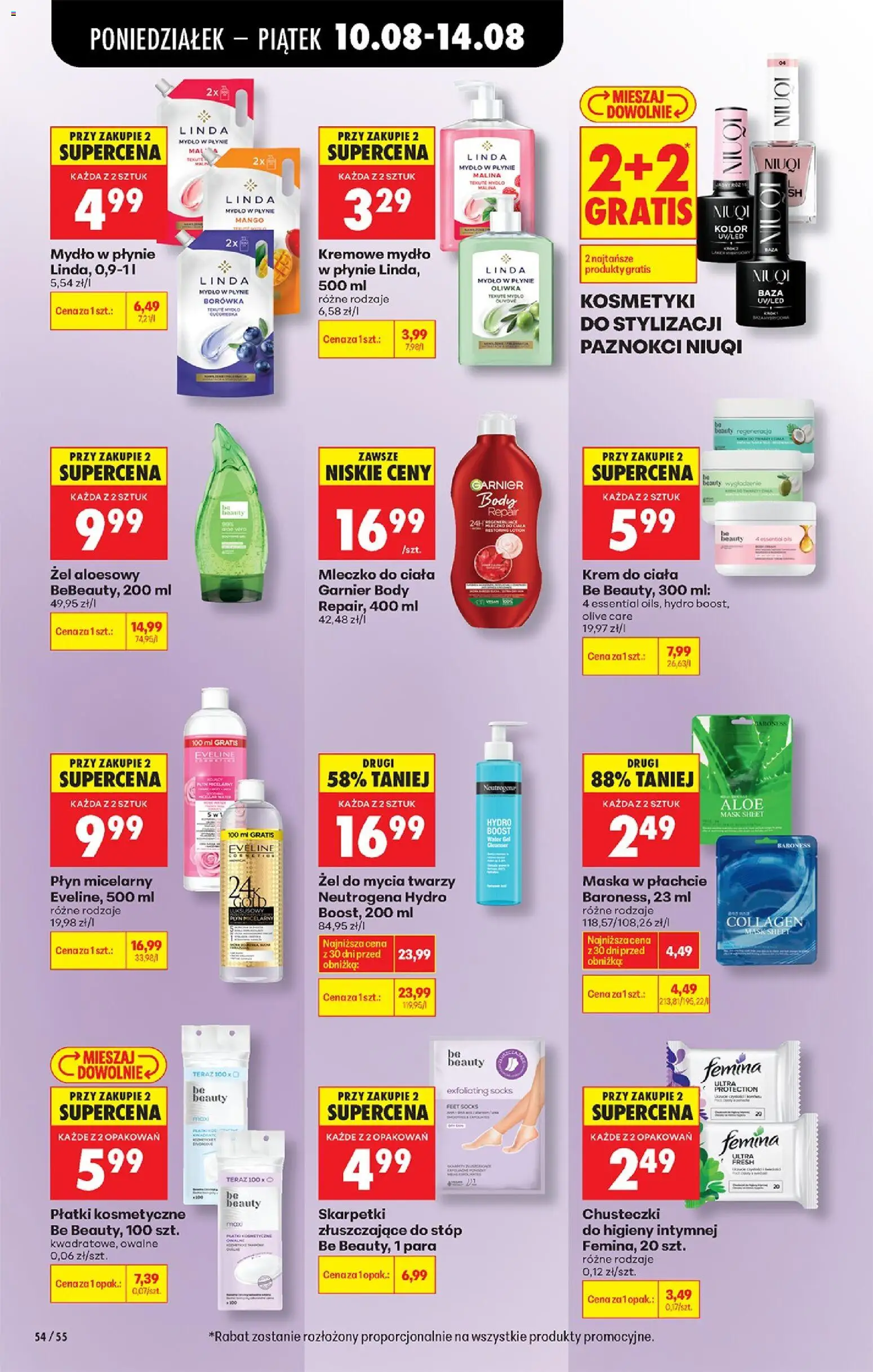 Biedronka gazetka od 10.08.2026 | Strona: 74 | Produkty: Mango, Eveline płyn micelarny, Skarpetki, Be beauty