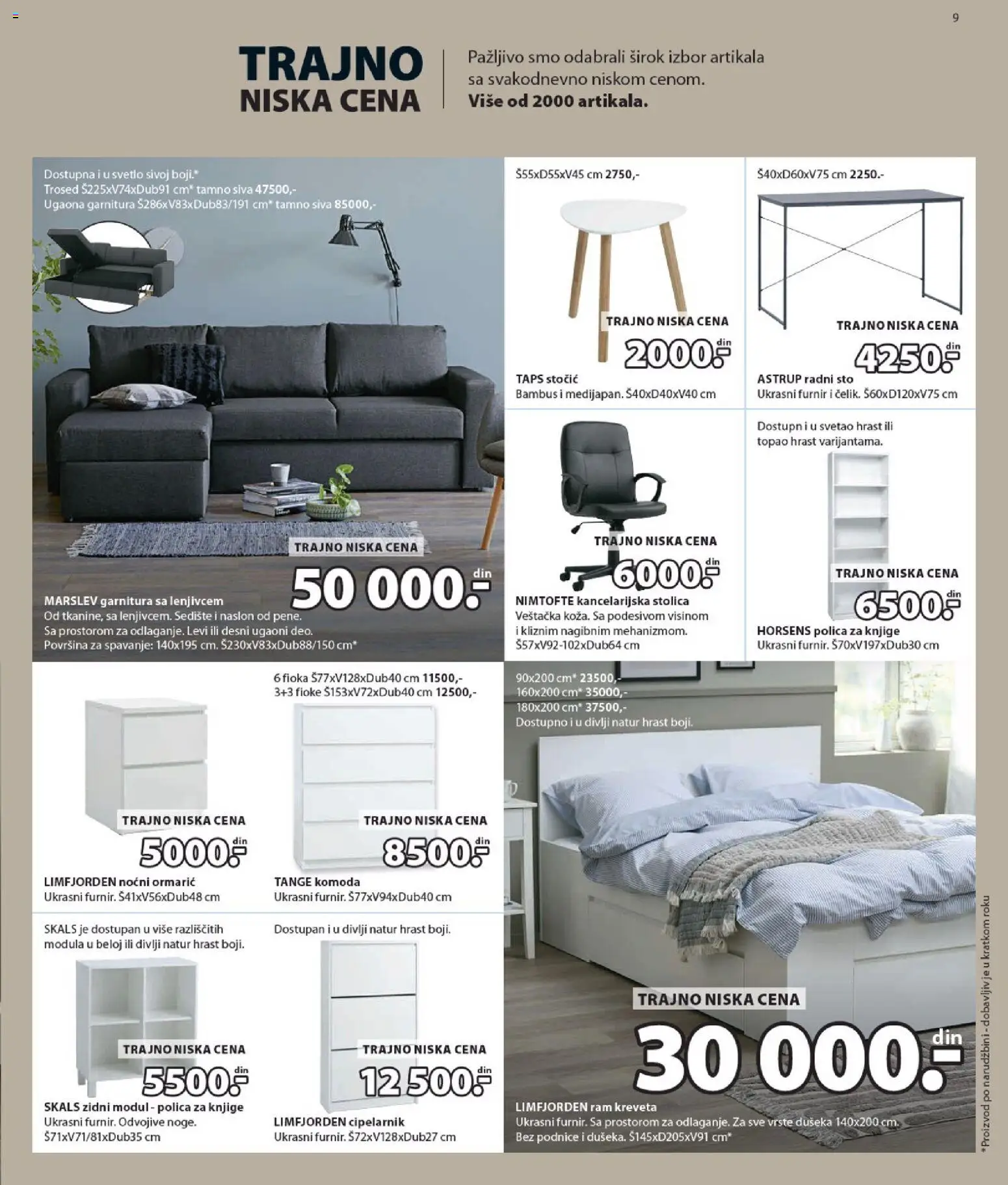Jysk katalog - važi od 26.08.2026 | Strana: 9 | Proizvode: Radni sto, Knjige, Kancelarijska stolica, Trosed