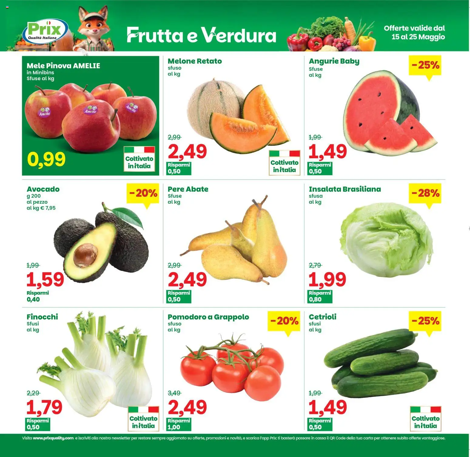 Volantino Prix del 15.05.2026 | Pagina: 7 | Prodotti: Mele, Cetrioli, Insalata, Frutta