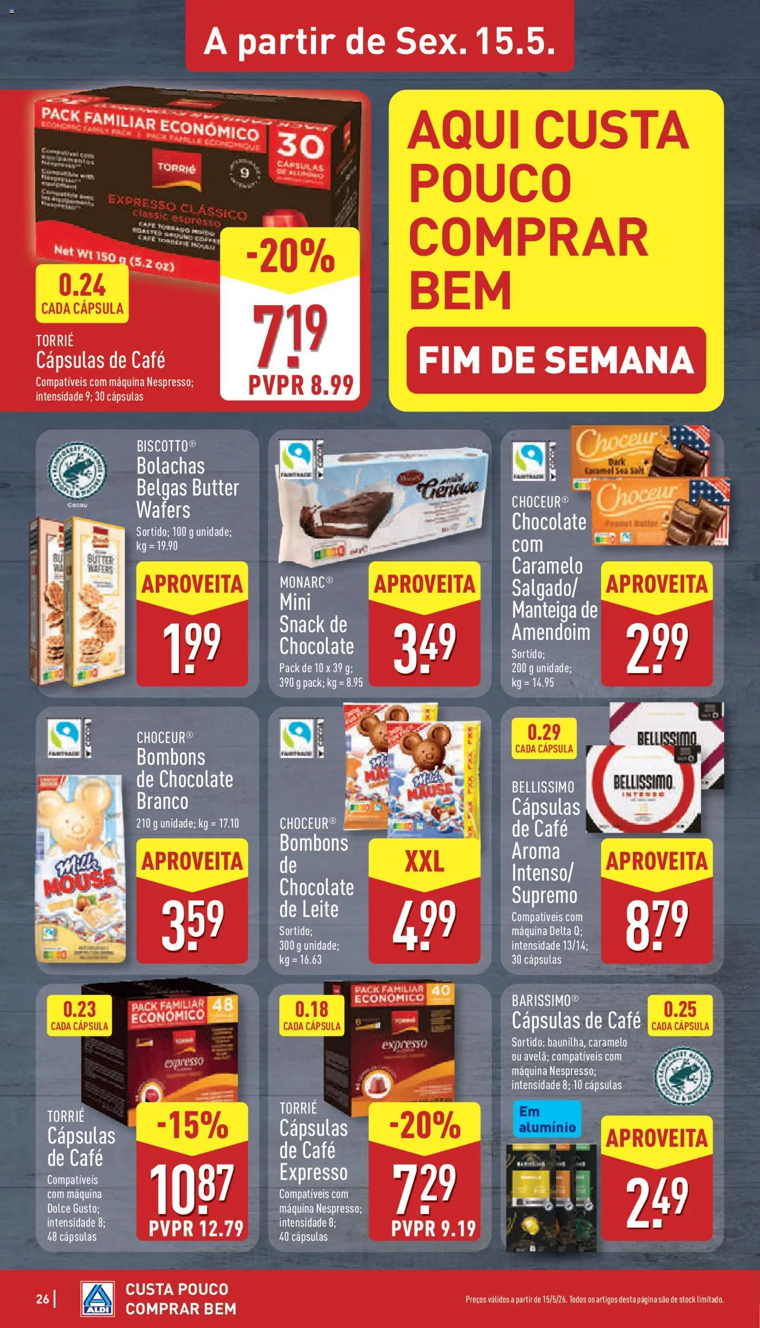 Aldi folheto │ válido de 11.05.2026 | Página: 26 | Produtos: Mouse, Bolachas, Café, Chocolate
