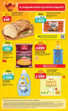 Auchan Szupermarket akciós újság - amely érvényes a következő dátumtól: 2026.07.16. | Oldal: 12 | Termékek: Virsli, Coccolino, Pick, Öblítő