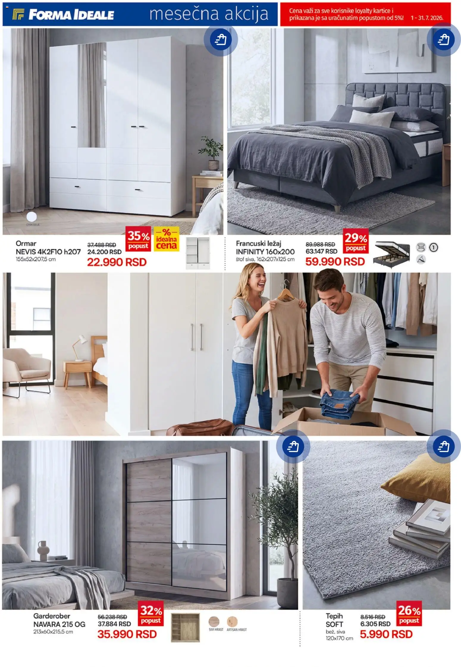 Forma Ideale katalog - važi od 01.07.2026 | Strana: 6 | Proizvode: Ormar, Tepih, Francuski ležaj