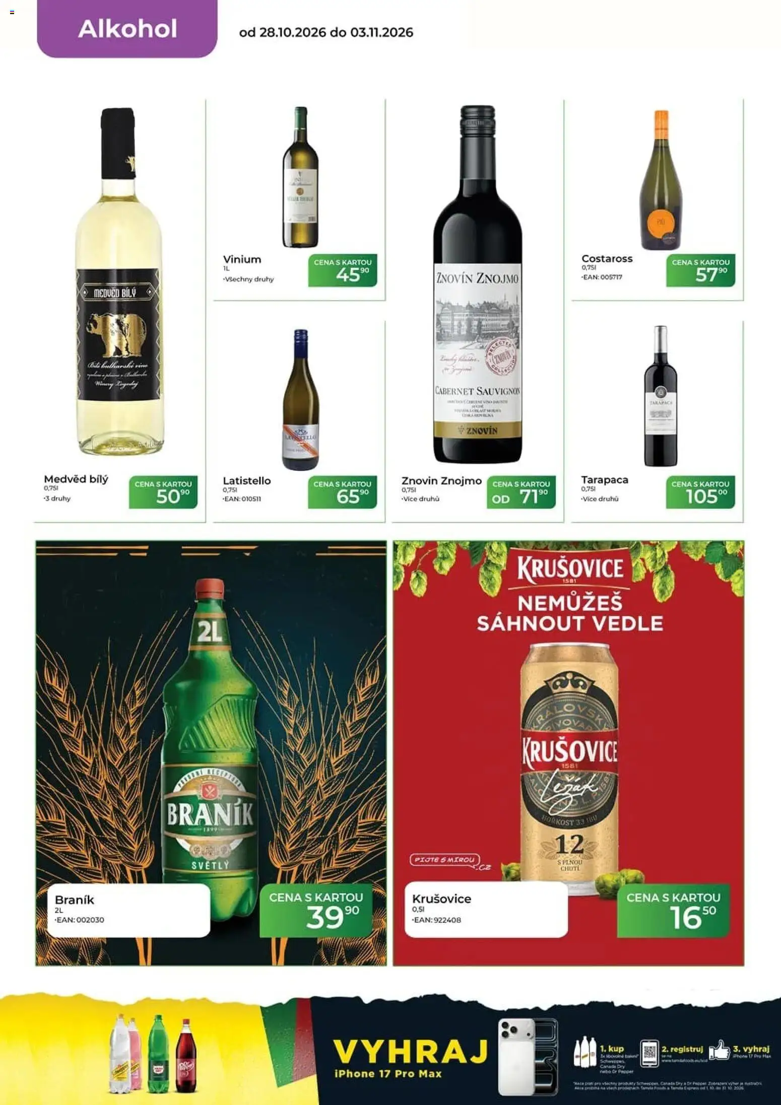 Tamda Foods leták od 28.10.2026 | Strana: 14 | Produkty: Iphone, Braník, Krušovice, Alkohol