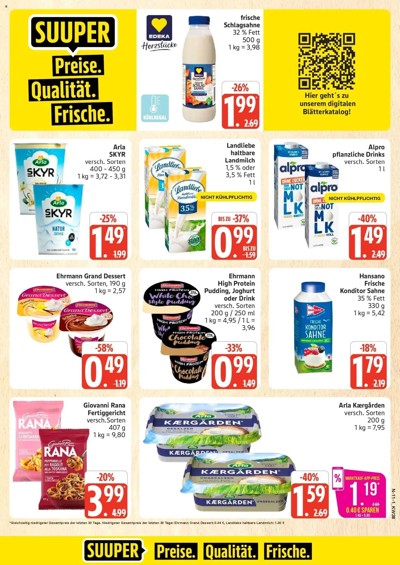 Marktkauf Prospekt Neuenkirchen (ab 14.09.2026) » Angebote online | Seite: 11 | Produkte: Schlagsahne, Ehrmann grand dessert, Skyr, Alpro