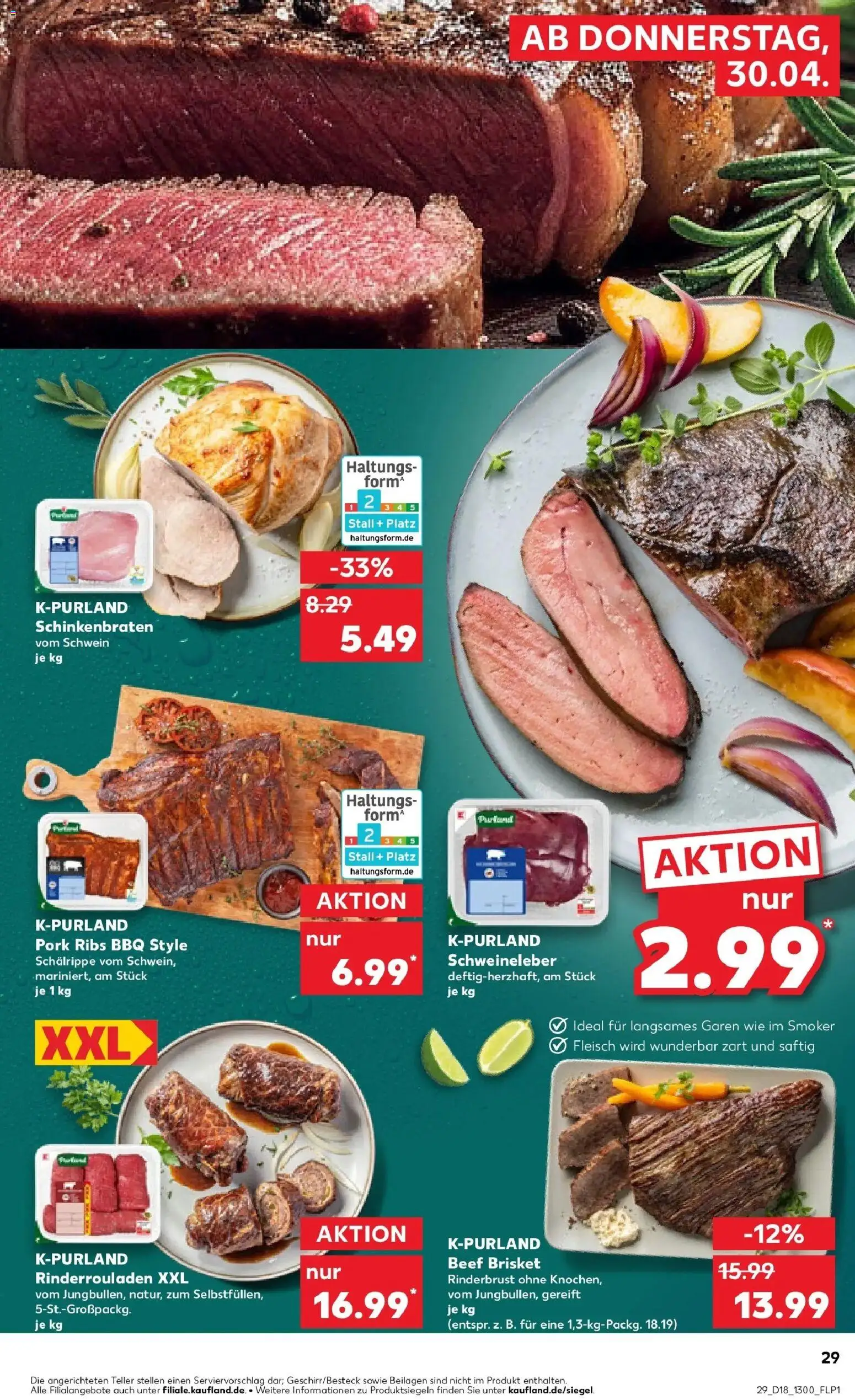 Kaufland Prospekt Borken	 – gültig ab 30.04.2026 | Seite: 29 | Produkte: Rinderrouladen, Fleisch