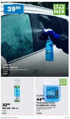 Forhåndsvisning av Biltema kundeavis Snø is vinterutstyr gyldig fra 04/10/2026 | Side: 16 | Produkter: Is, Glass, Spylervæske