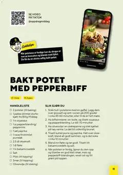 Forhåndsvisning av Bunnpris kundeavis middagsinspirasjon utviklet av gyldig fra 24/09/2026 | Side: 11 | Produkter: Smør, Purre, Skrape, Soyasaus