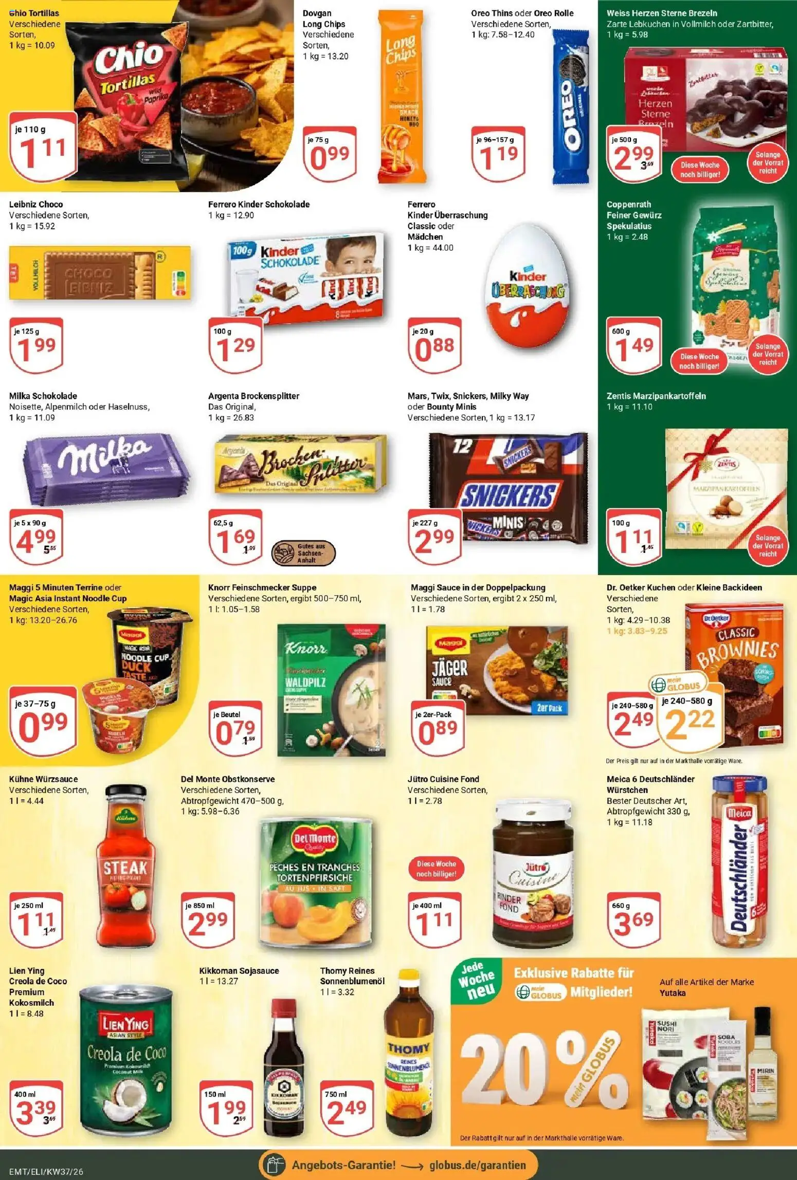 Globus Prospekt Erfurt-Linderbach – gültig ab 07.09.2026 | Seite: 15 | Produkte: Schokolade, Milka schokolade, Milka, Saft