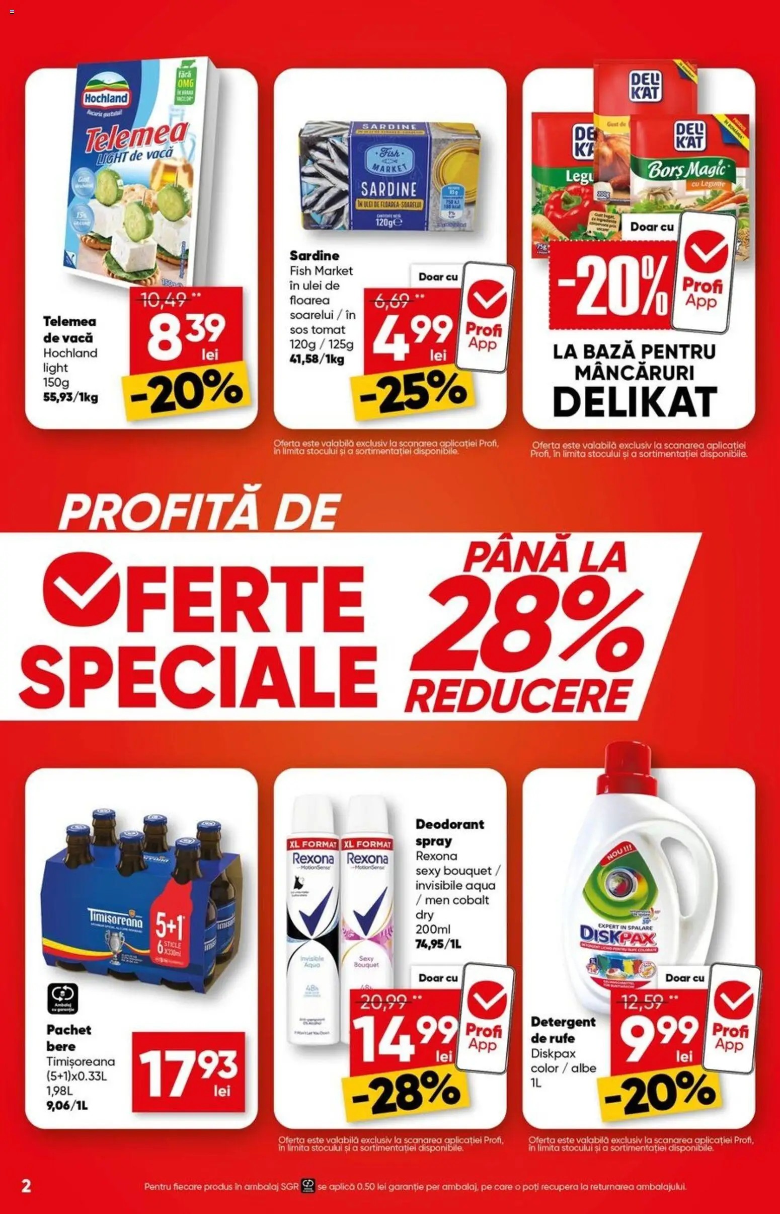Noul catalog Profi – valabil de la 15.04.2026 | Pagină: 2 | Produse: Borș, Deodorant, Detergent, Sos