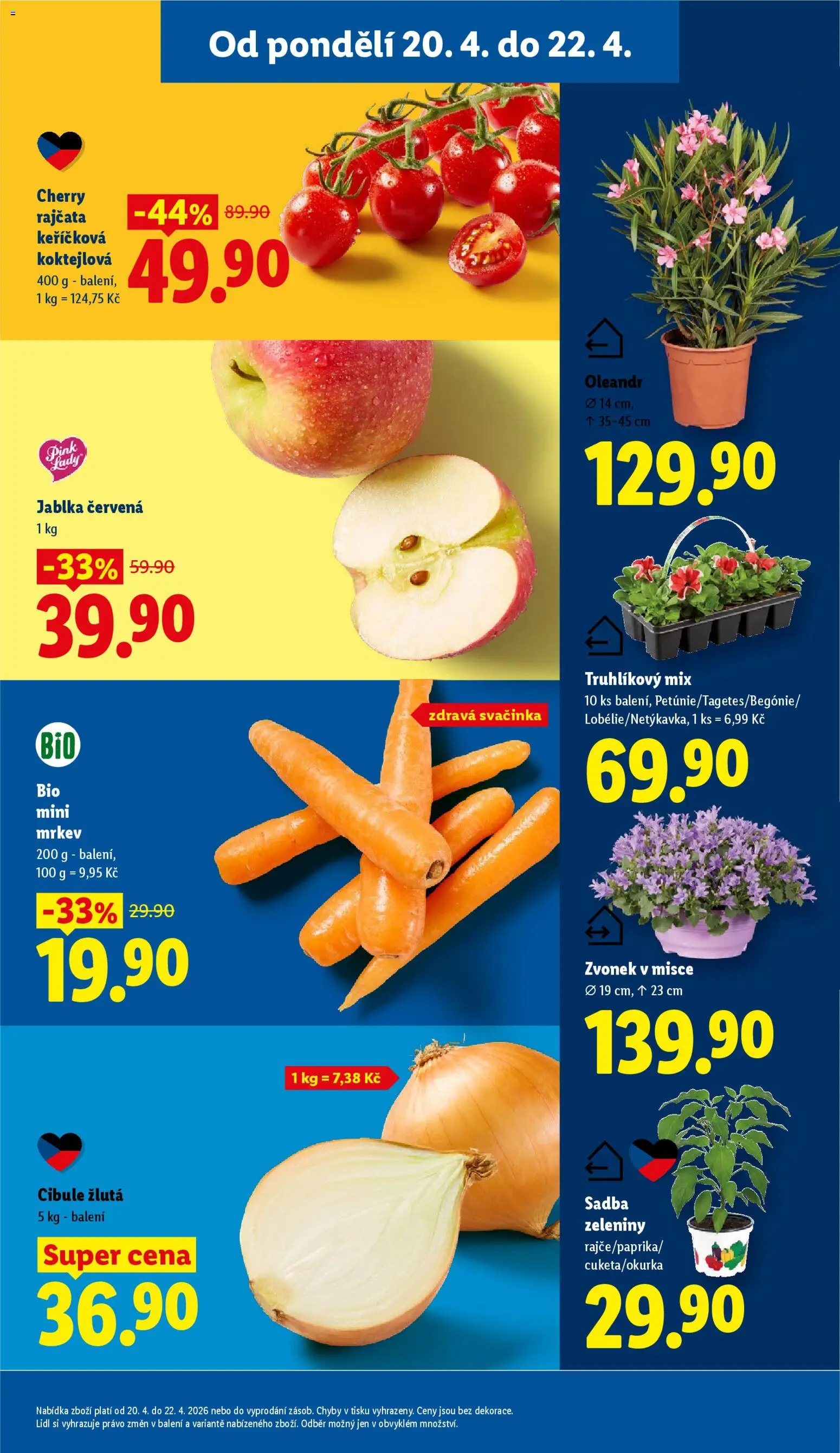 Lidl leták od 20.04.2026 | Strana: 9 | Produkty: Jablka, Cherry rajčata, Zvonek, Cibule