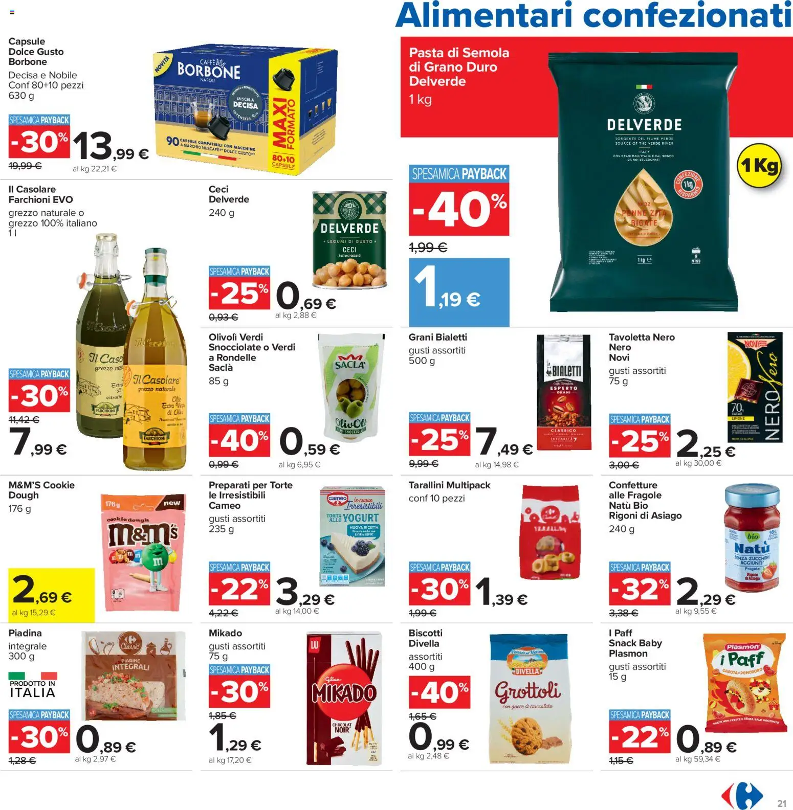 Volantino Carrefour del 06/08/2026 | Pagina: 21 | Prodotti: Legumi, Yogurt, Cioccolato, Sale
