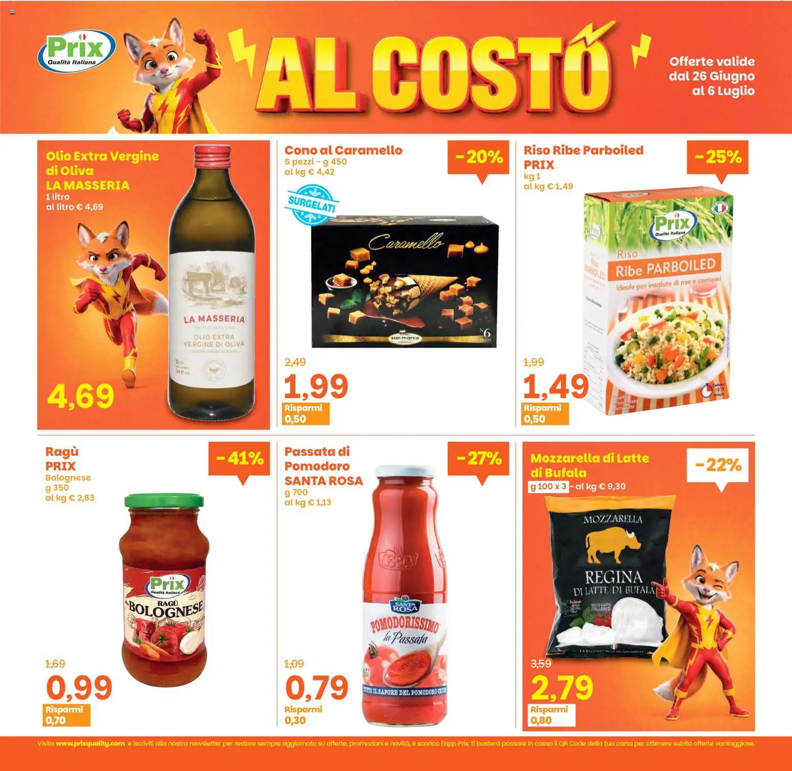 Volantino Prix del 26/06/2026 | Pagina: 2 | Prodotti: Riso, Mozzarella, Pomodoro, Latte