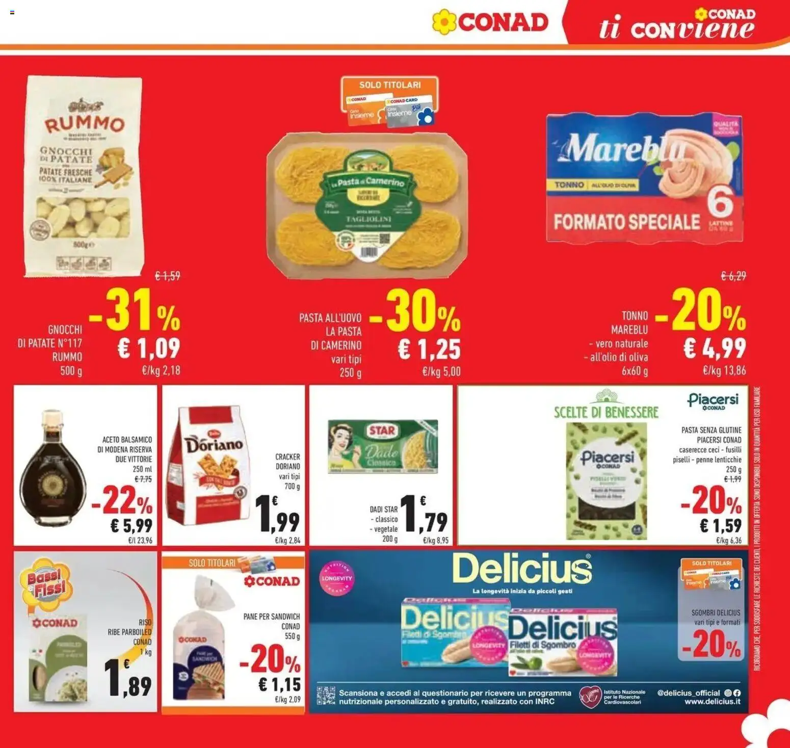 Anteprima volantino Conad dal 23/09/2026 prossima settimana | Pagina: 33 | Prodotti: Riso parboiled, Patate, Pasta, Tonno