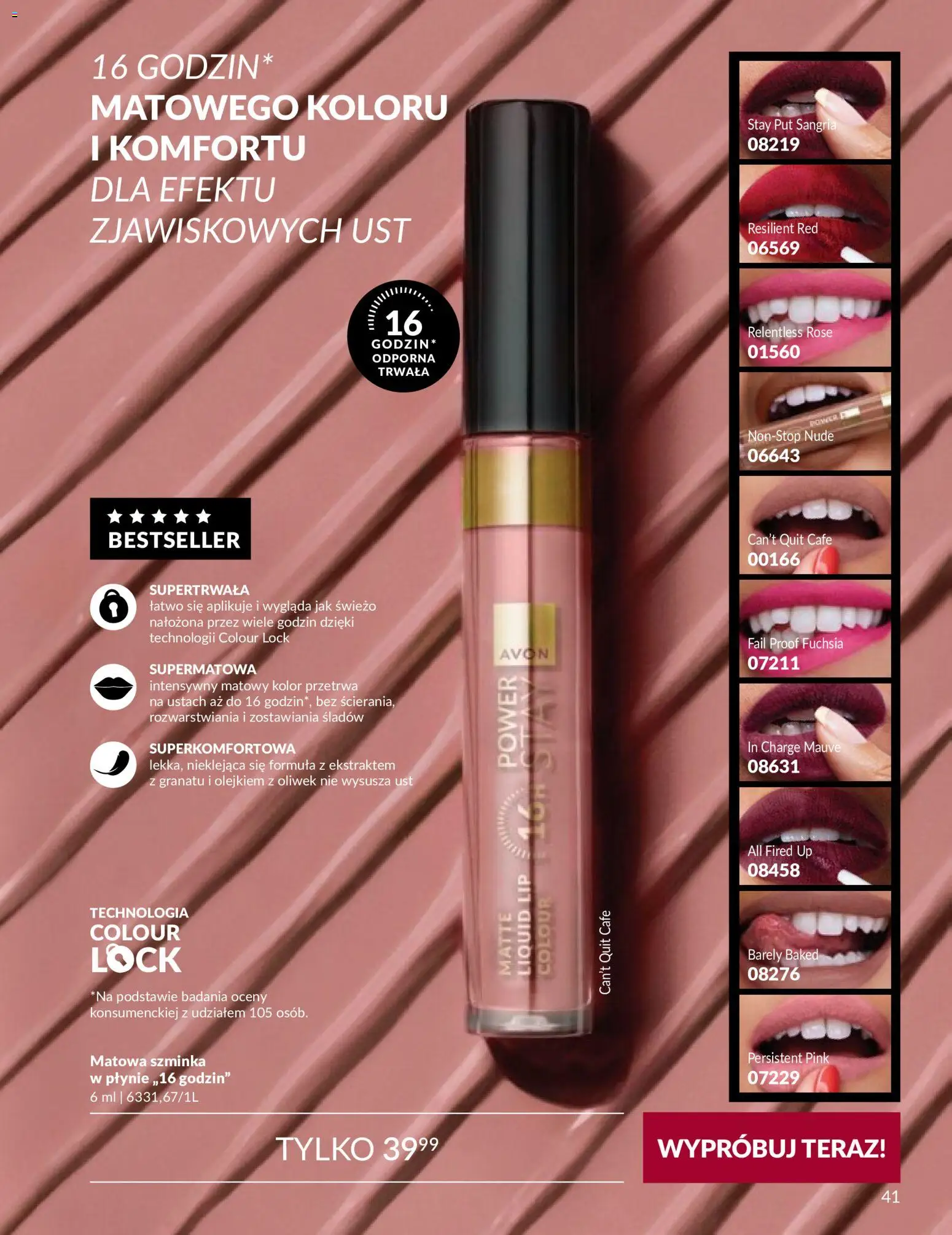 Avon Katalog 9 2026 od 01.09.2026 | Strona: 41 | Produkty: Sangria, Szminka
