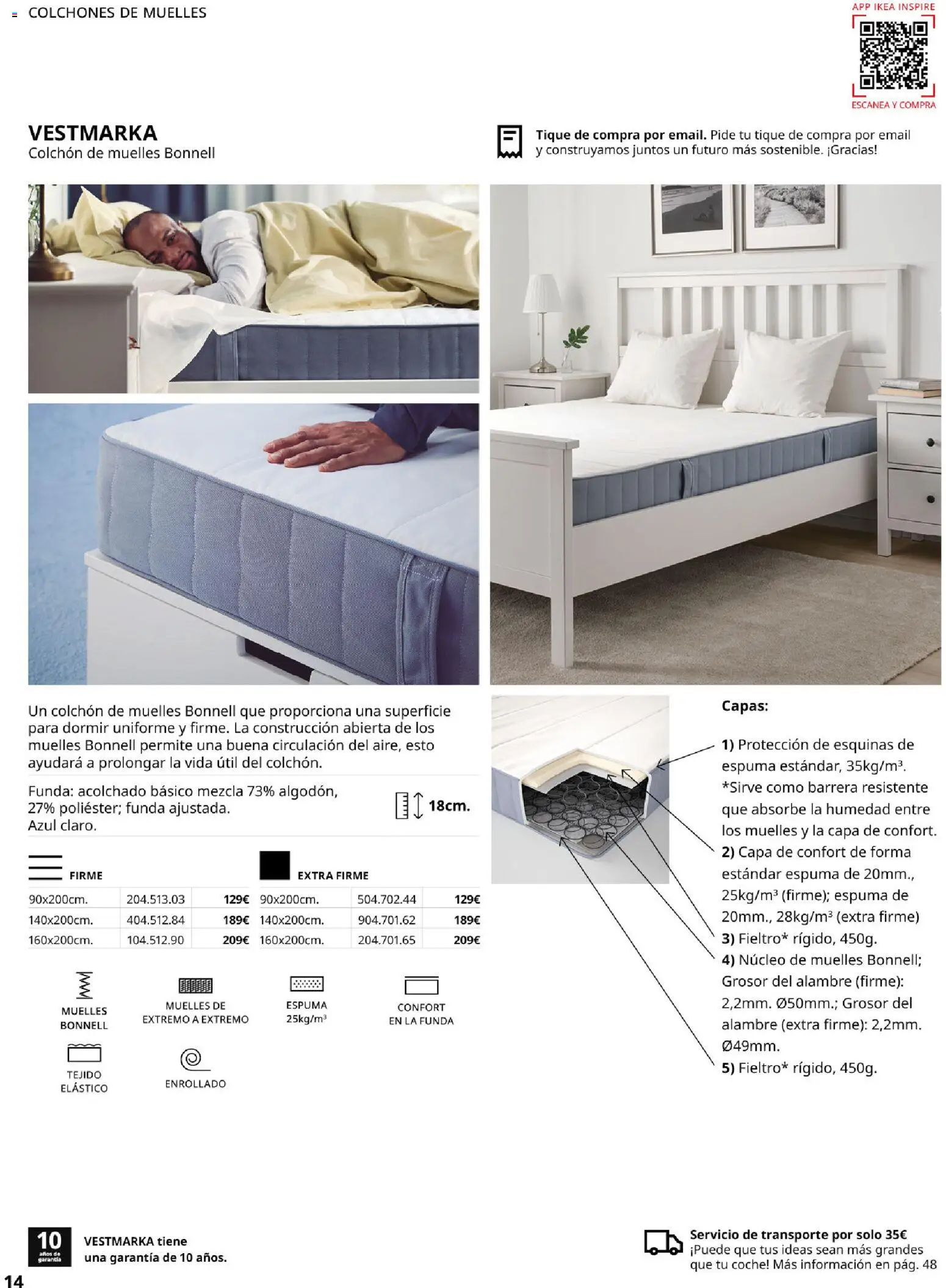 Catálogo IKEA Confort │ válido desde el 01.02.2026 | Página: 14 | Productos: Colchon, Funda