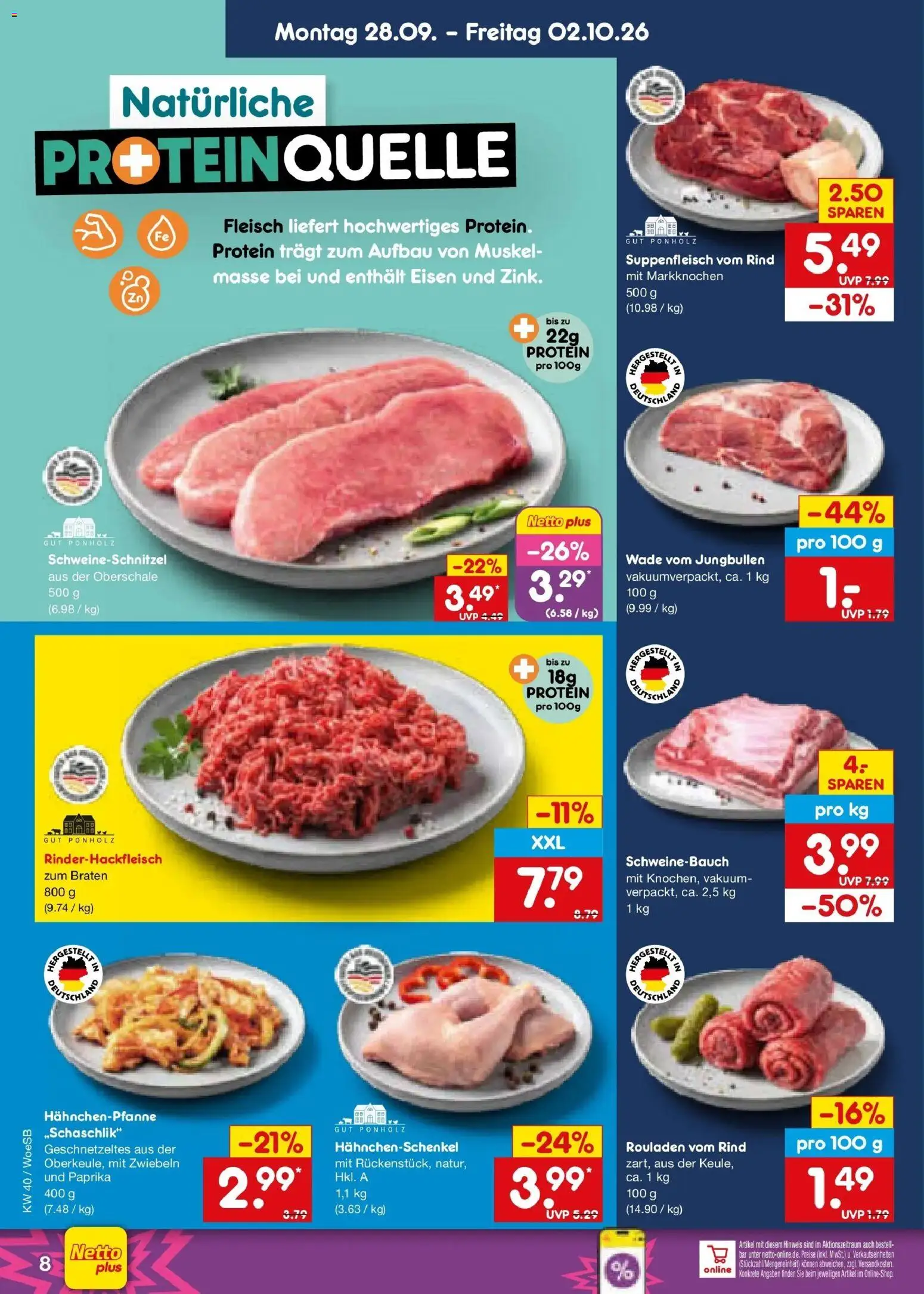 Netto Marken-Discount Prospekt Gemmingen – gültig ab 28.09.2026 | Seite: 10 | Produkte: Schweinebauch, Paprika, Suppenfleisch, Fleisch