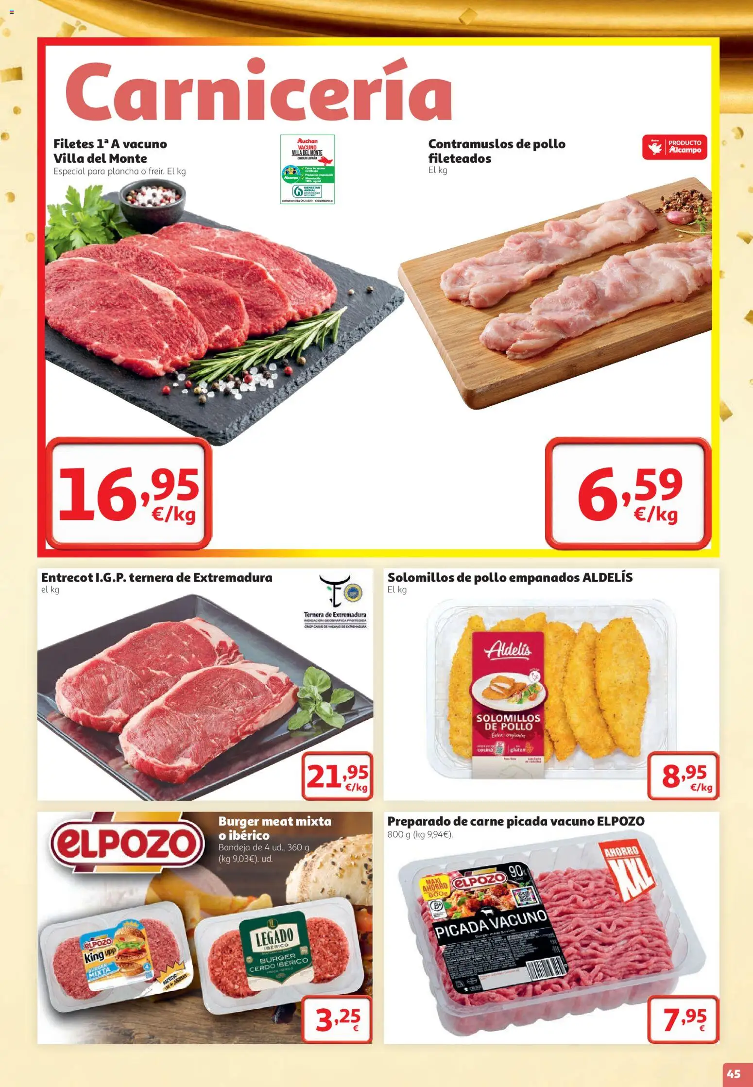 Alcampo folleto Almería │ válido desde el 22/10/2026 | Página: 45 | Productos: Carne picada, Entrecot, Carne, Pollo