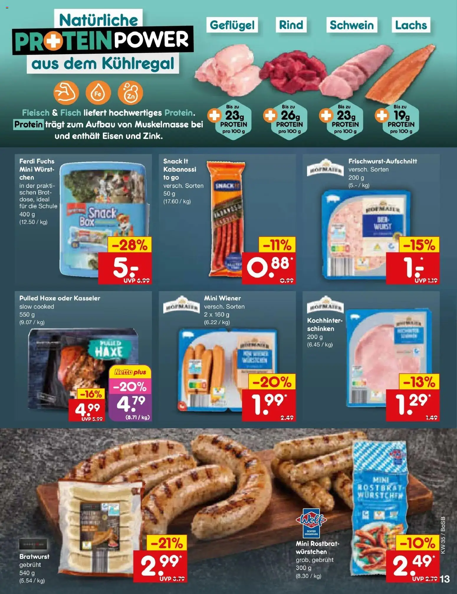 Netto Marken-Discount Prospekt Bochum – gültig ab 24.08.2026 | Seite: 19 | Produkte: Bratwurst, Fisch, Lachs, Schinken