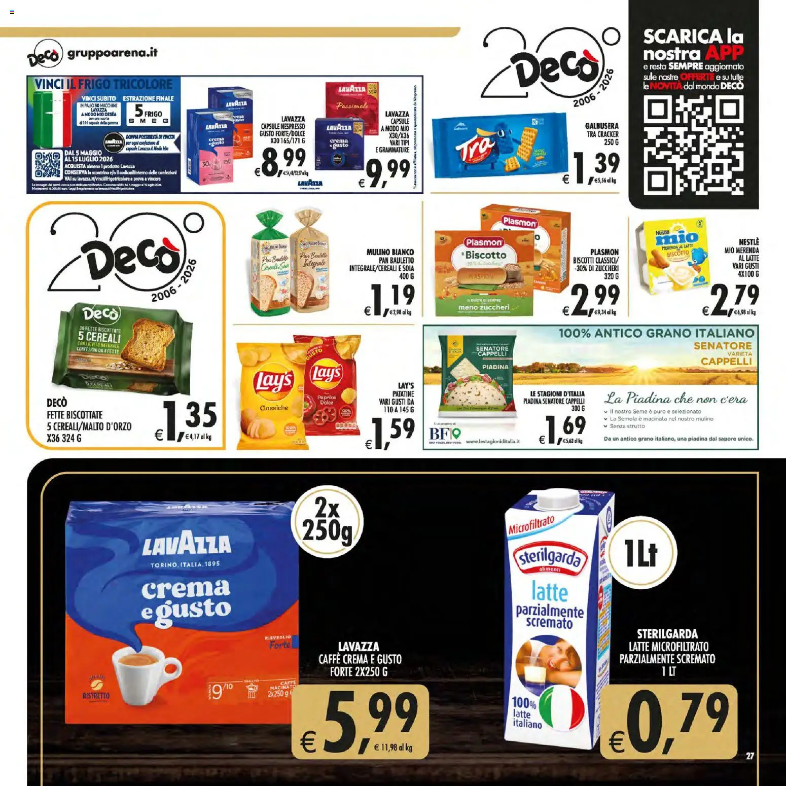 Volantino Decò del 30/06/2026 | Pagina: 27 | Prodotti: Crema, Patatine, Fette biscottate, Macinato