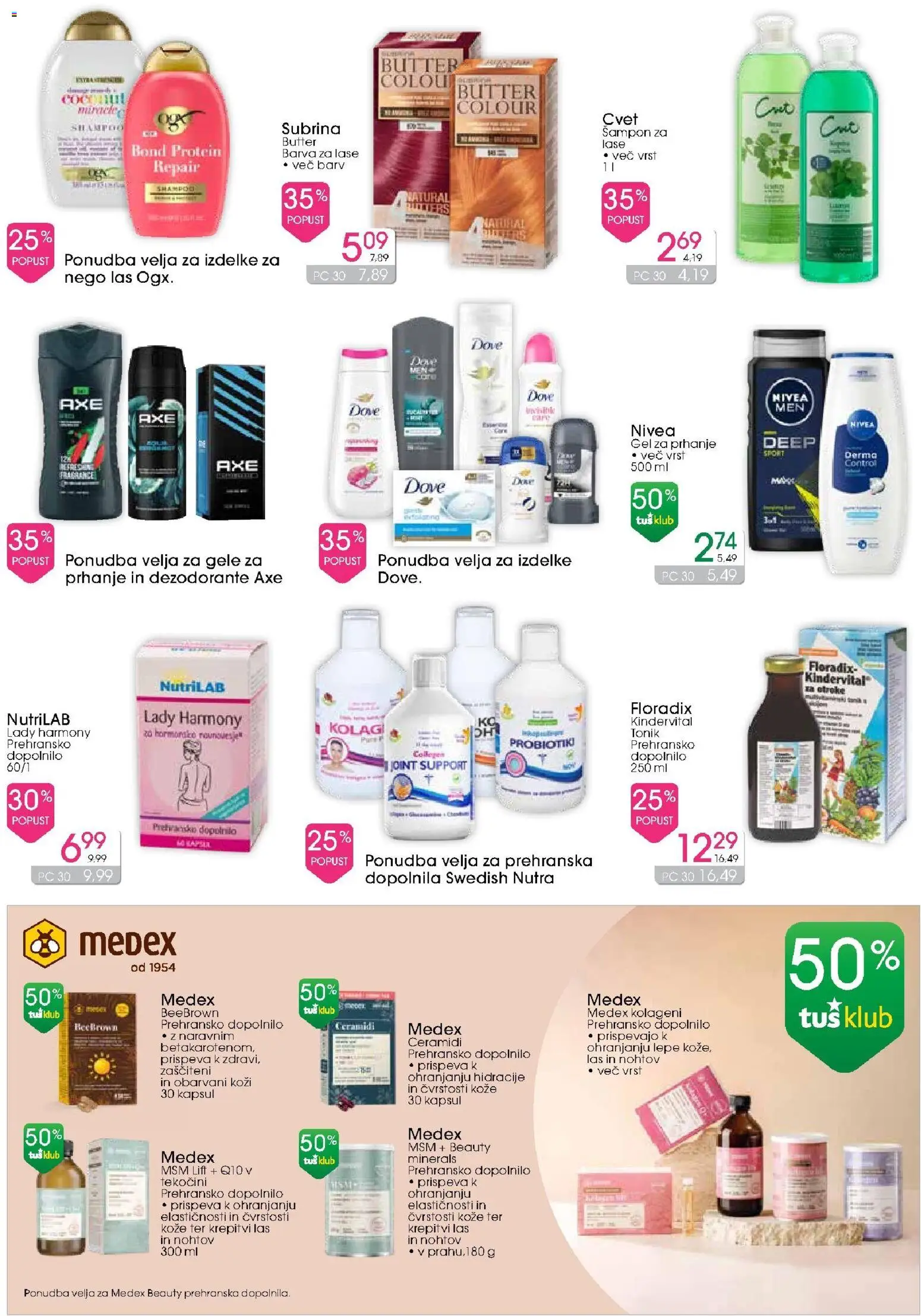 Novi Tuš drogerija katalog ponudbe – veljaven od 31.08.2026 | Stran: 2 | Izdelki: Sampon, Barva za lase, Tonik, Barva