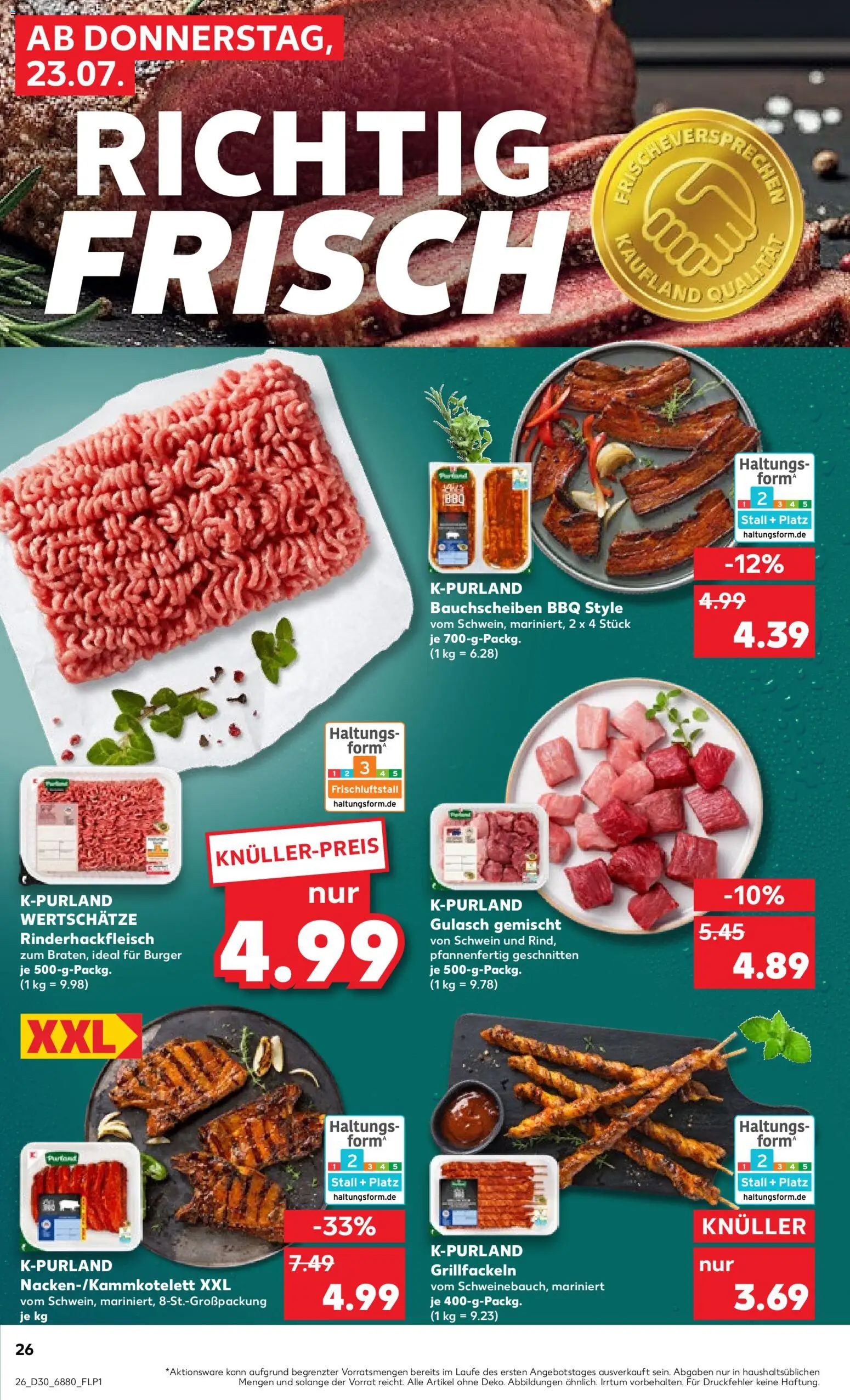 Kaufland Prospekt Völklingen – gültig ab 23.07.2026 | Seite: 26 | Produkte: Burger, Gulasch