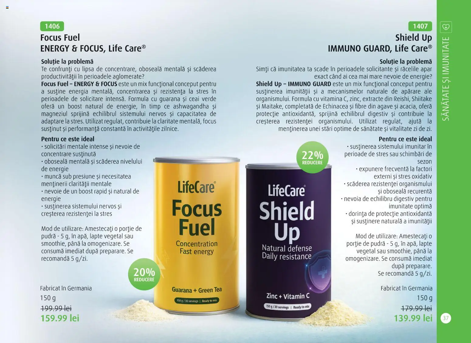 Noul catalog Life Care – valabil de la 01.04.2026 | Pagină: 39 | Produse: Pudră, Lapte, Ceai