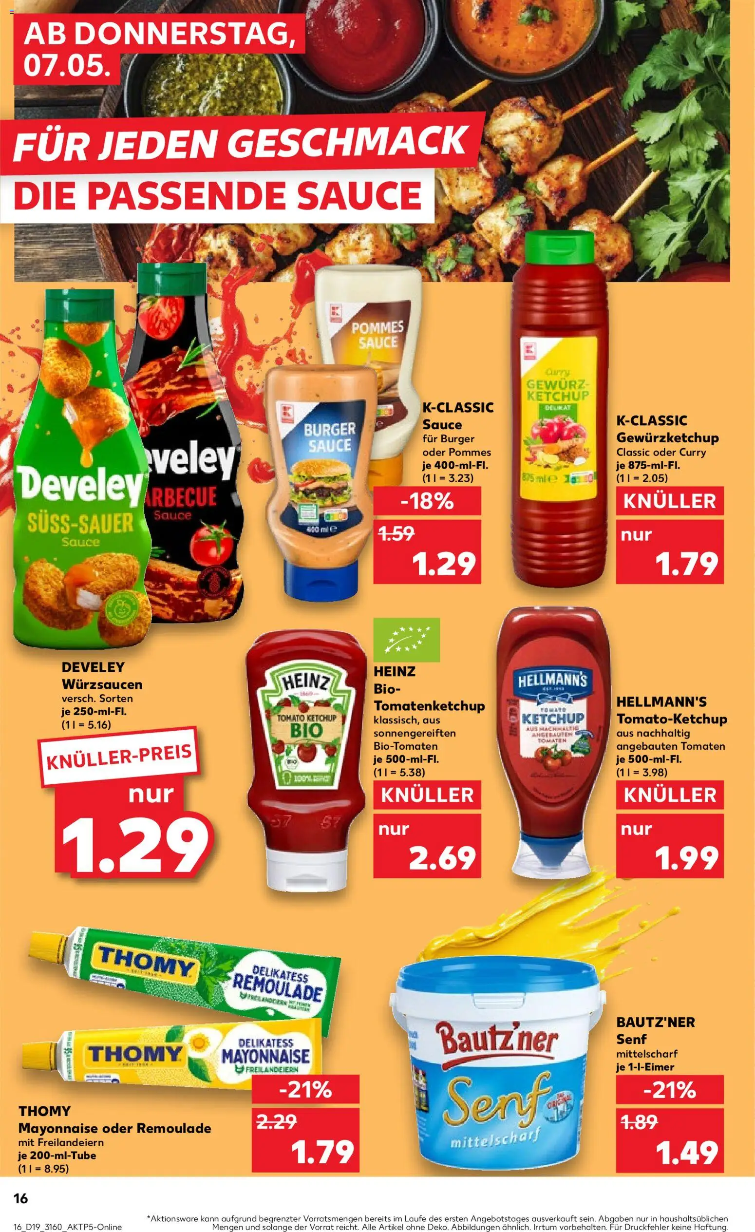 Kaufland Prospekt Frankfurt (Oder)	 – gültig ab 07.05.2026 | Seite: 16 | Produkte: Pommes, Burger, Tomaten, Mayonnaise
