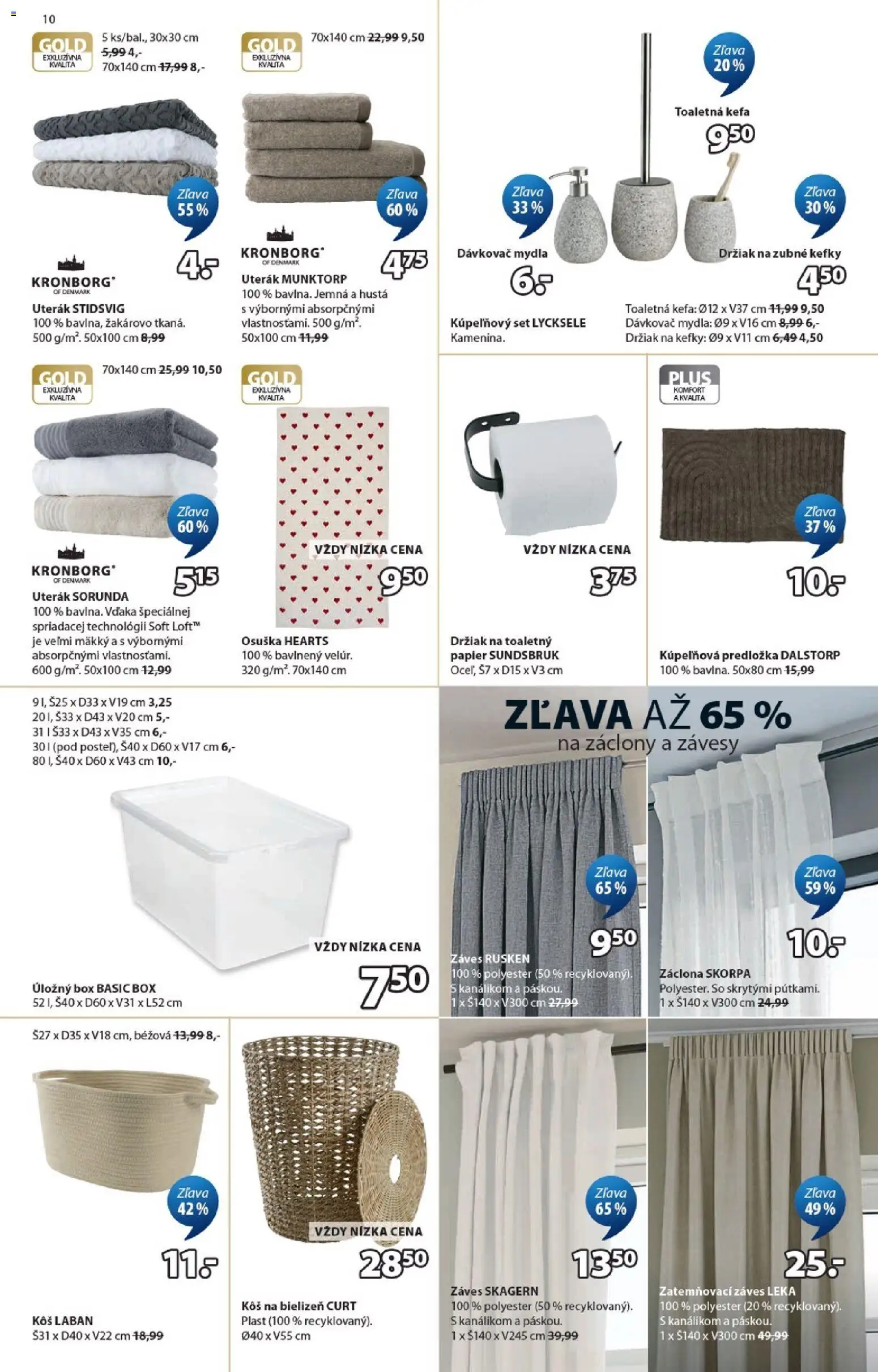 Nové JYSK akcie – leták je platný od 27.05.2026 | Strana: 10 | Produkty: Závesy, Kôš na bielizeň, Záclony