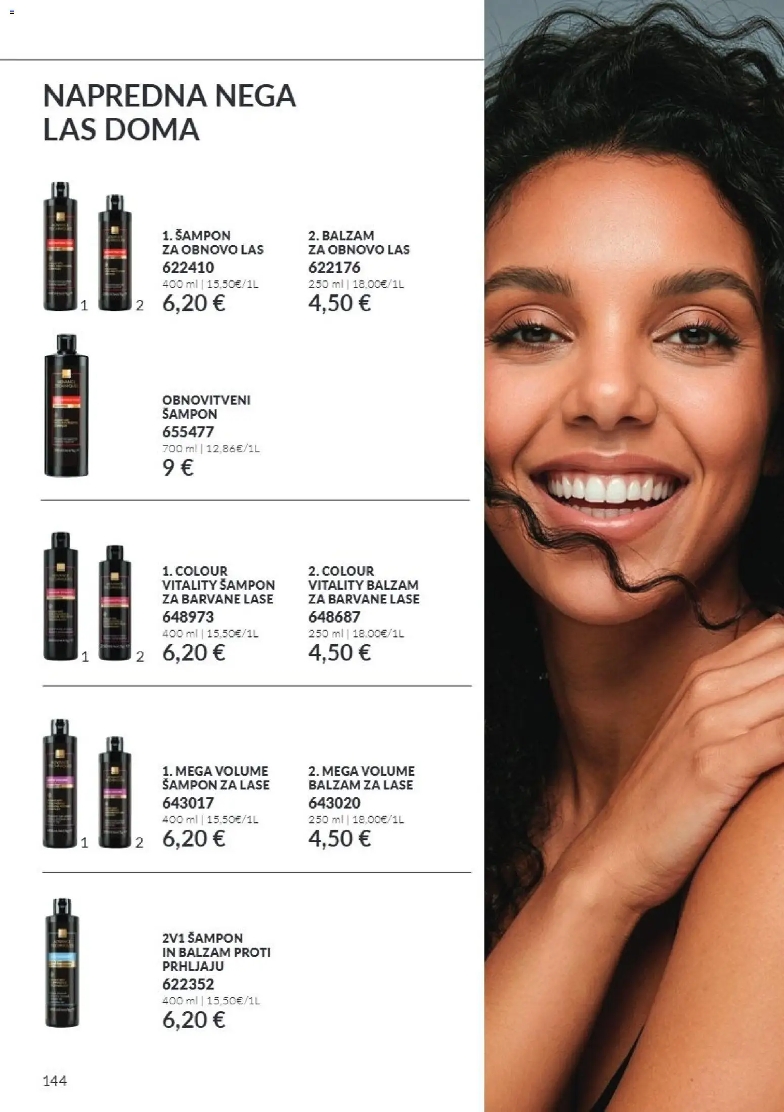 Novi Avon katalog ponudbe – veljaven od 01.11.2026 | Stran: 144 | Izdelki: Sampon, Balzam za lase
