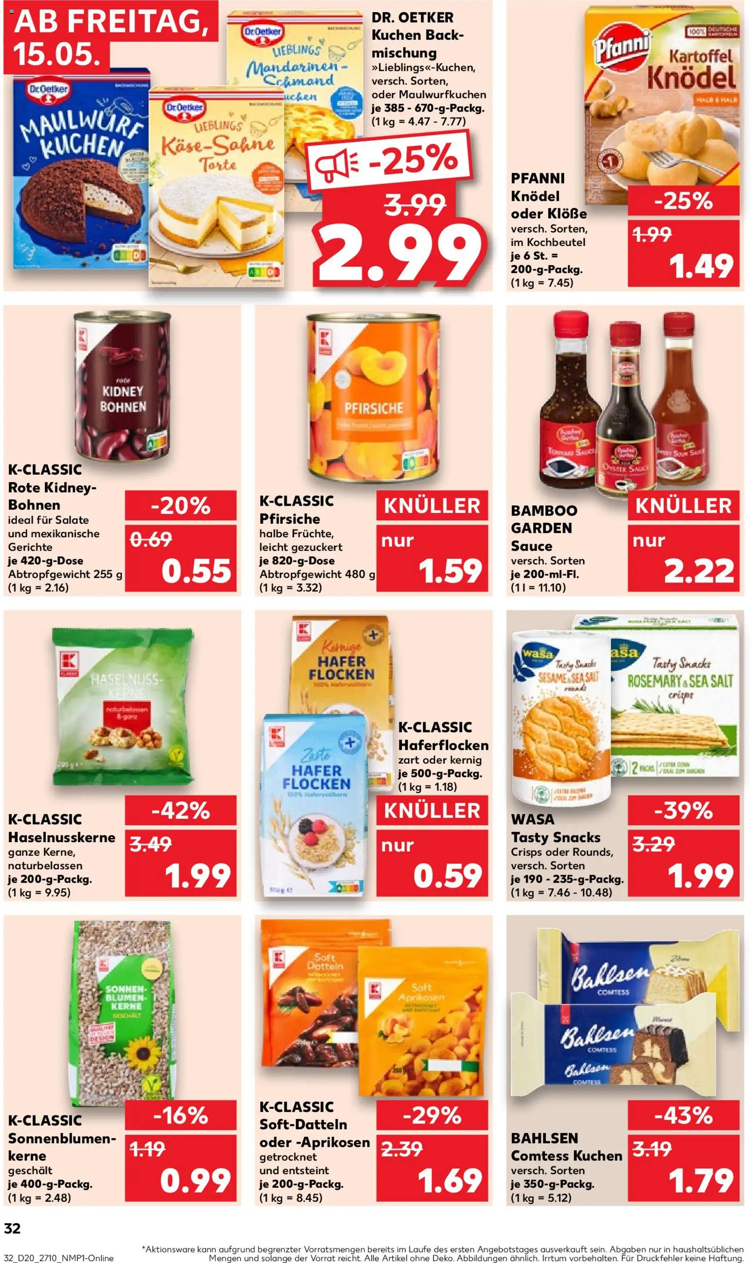 Kaufland Prospekt Zeitz	 – gültig ab 15.05.2026 | Seite: 32 | Produkte: Blumen, Mandarinen, Kuchen, Flocken