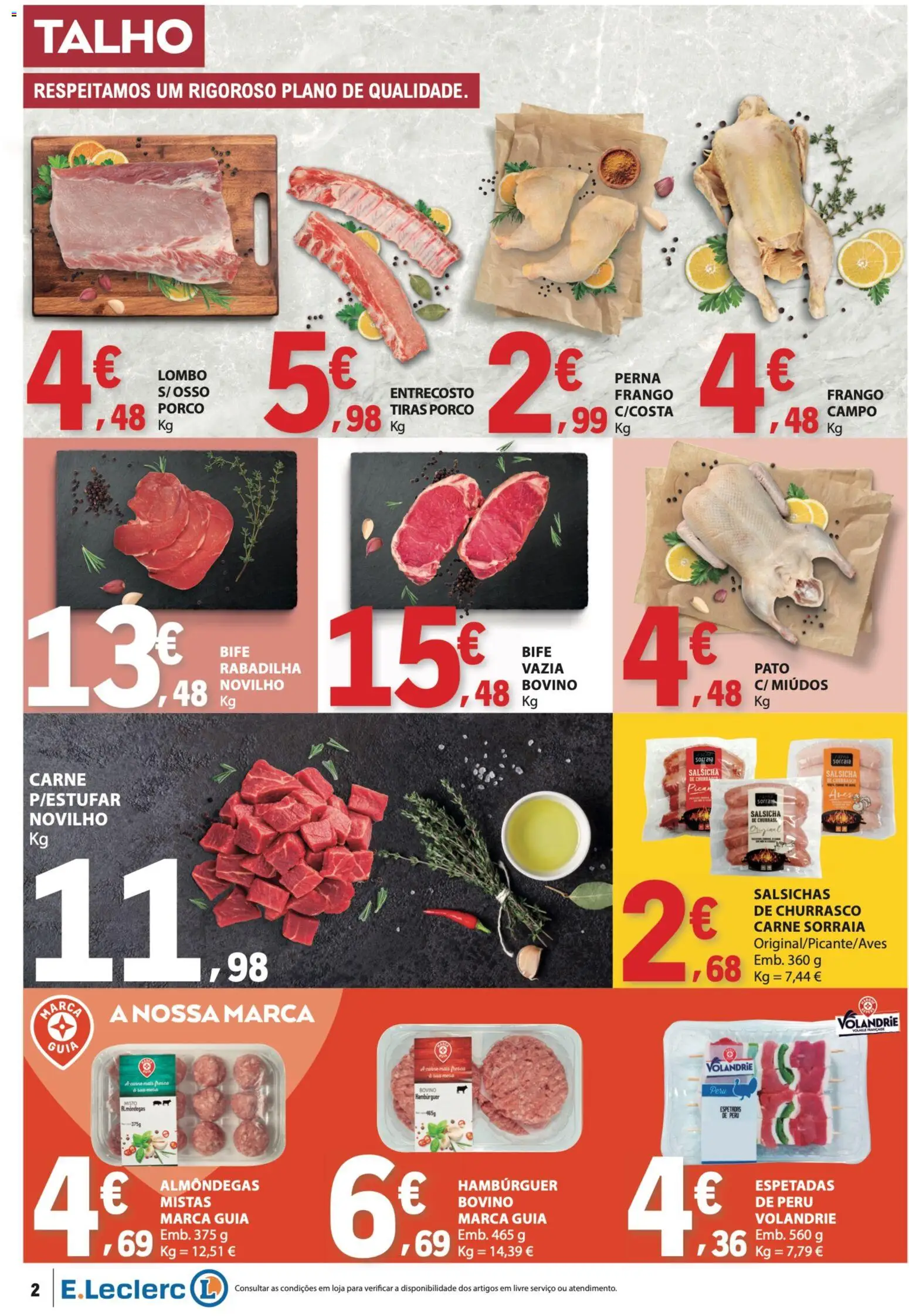 E.Leclerc folheto │ válido de 30.04.2026 | Página: 2 | Produtos: Frango, Salsicha, Lombo, Carne